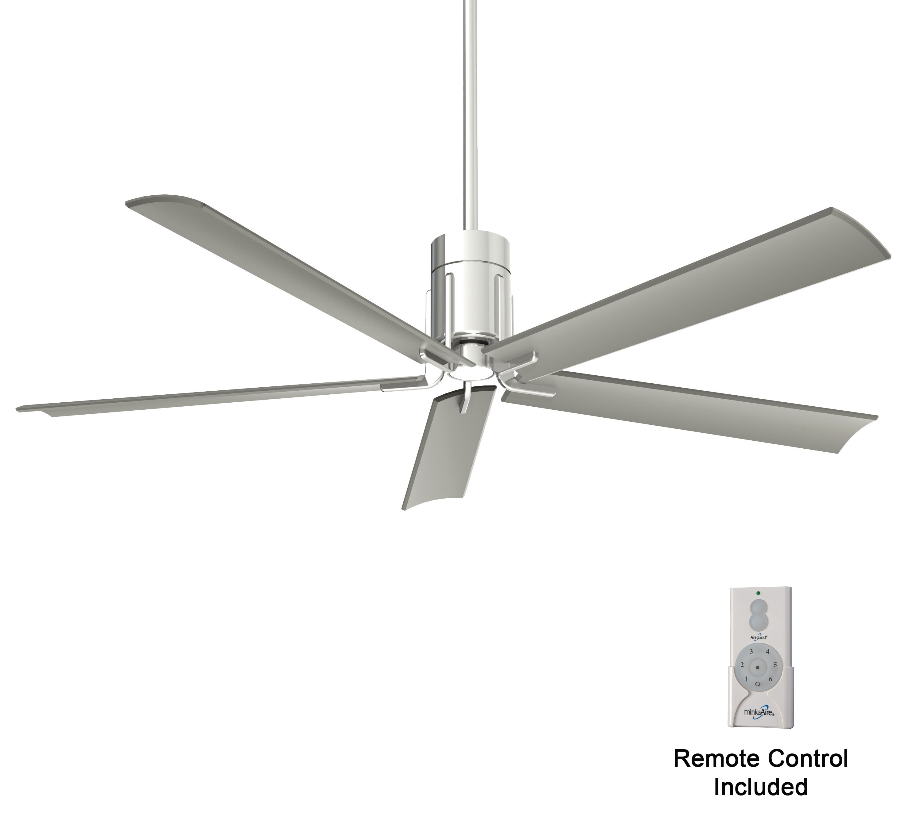 Sleek Polished Nickel 60" LED Ceiling Fan with Remote and Etched Glass