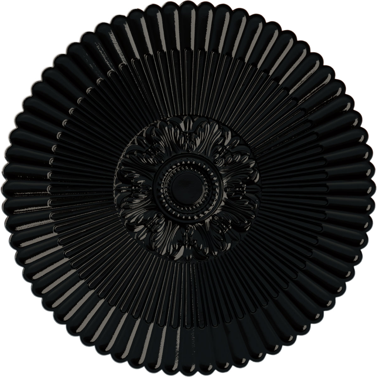 Ekena Millwork CM41NEBPS Nexus 41-in W x 41-in L Painted Black Pearl Polyurethane Whole Ceiling Medallion