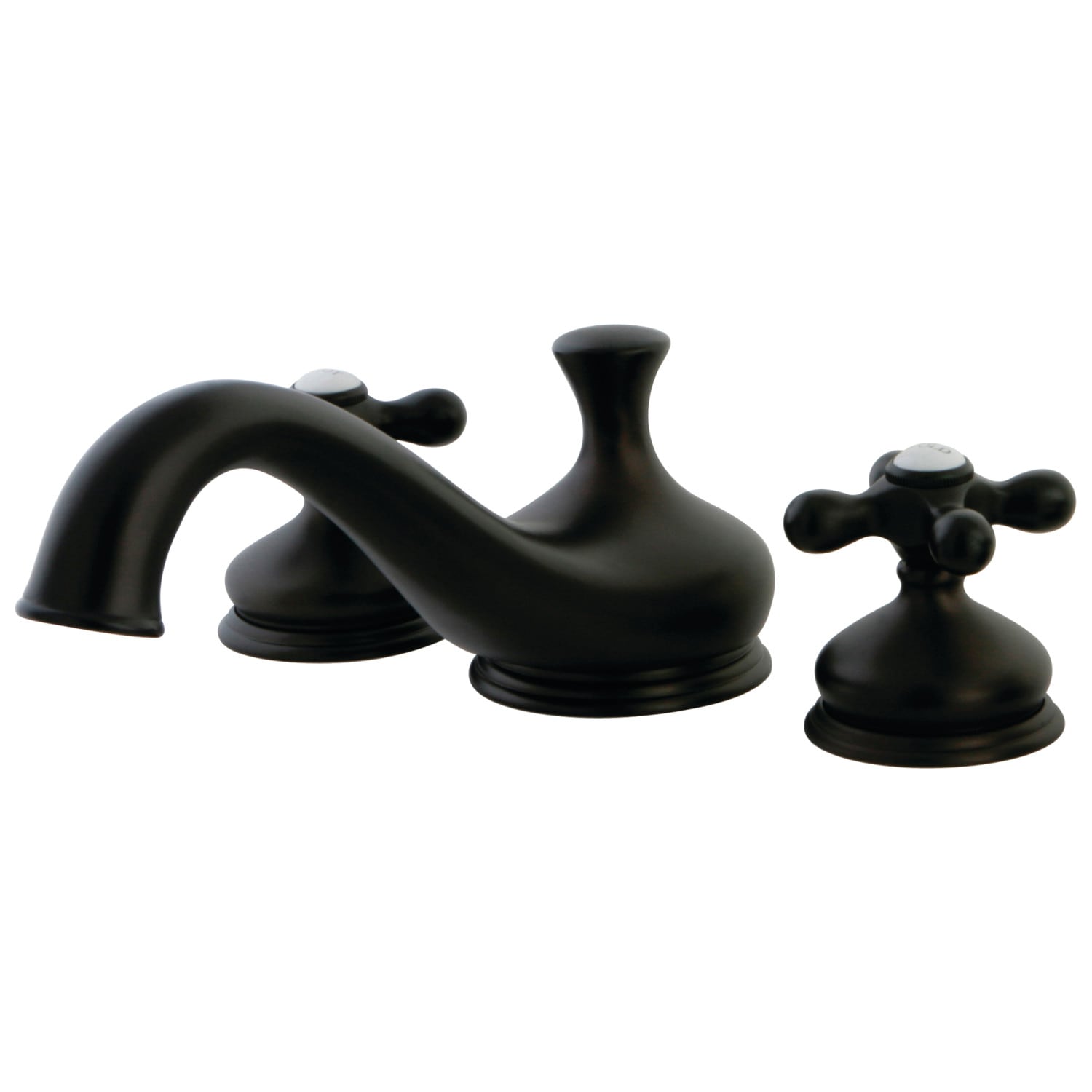 Kingston Brass Heritage Oil Rubbed Bronze 2 Handle Deck Mount Roman Low Arc Bathtub Faucet 5605