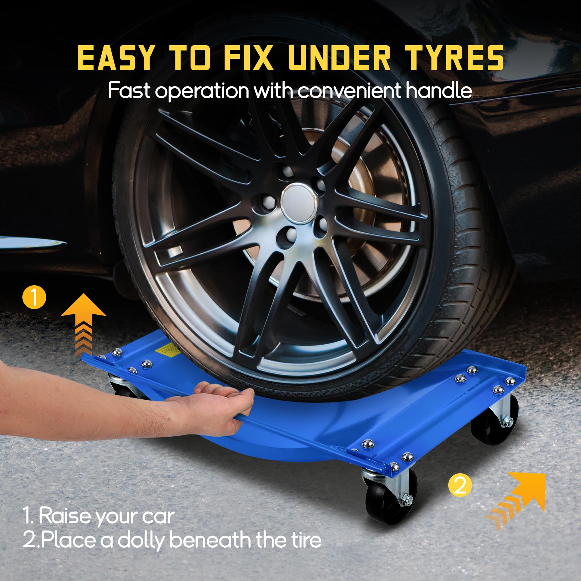 Garvee Car Dolly 2PCS 5000LBS Capacity Heavy Duty Vehicle Dolly ...