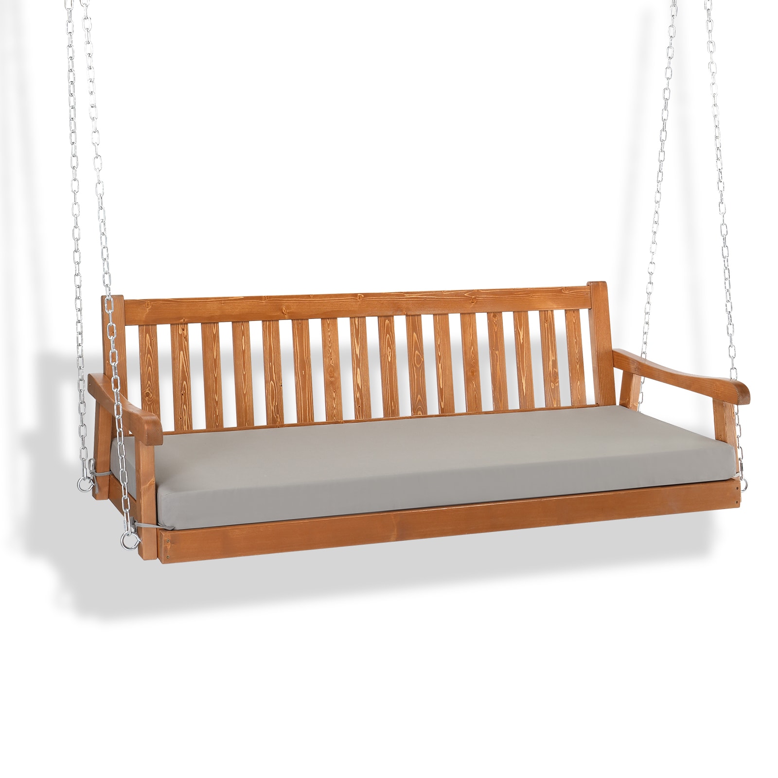 Winado LO1G57000523 Swing 3 -person Brown Wood Outdoor Swing