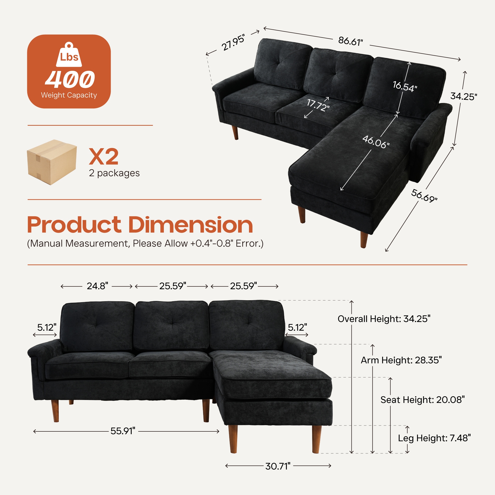 Caodoc L5-NOPR400-4 Sofas-Loveseats - View #2