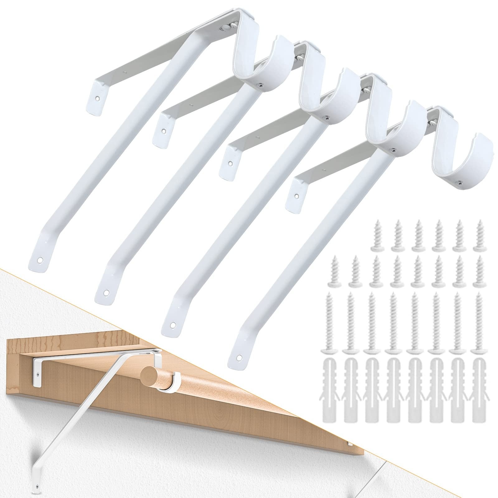 Aoibox  Adjustable Closet Rod and Shelf Support Bracket Set for 3 4 in Wall Cleat Heavy Duty Steel Unit