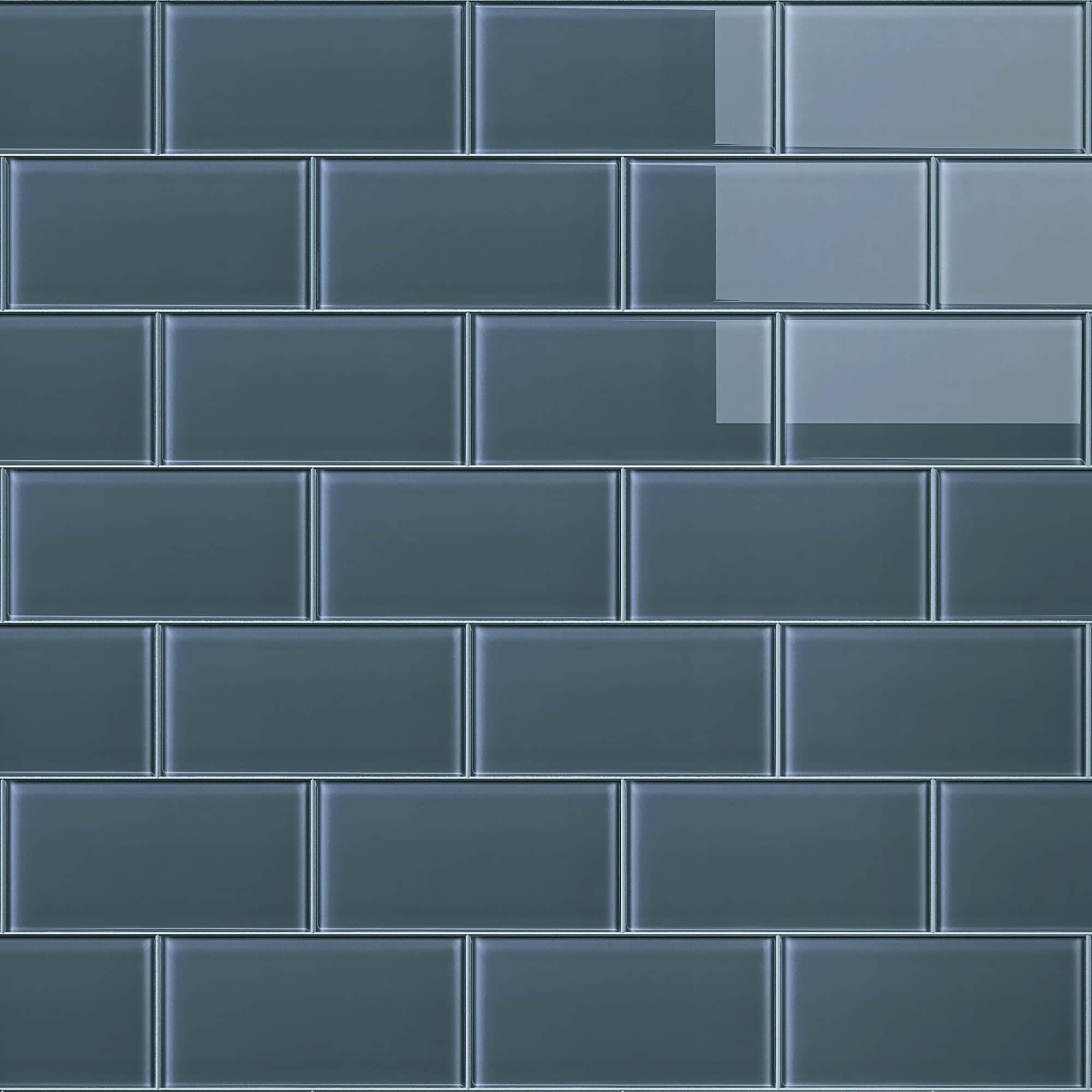 Essential Tile Crysten Gray 3-in x 6-in Glossy Glass Subway Tile ( 10-sq ft Carton )