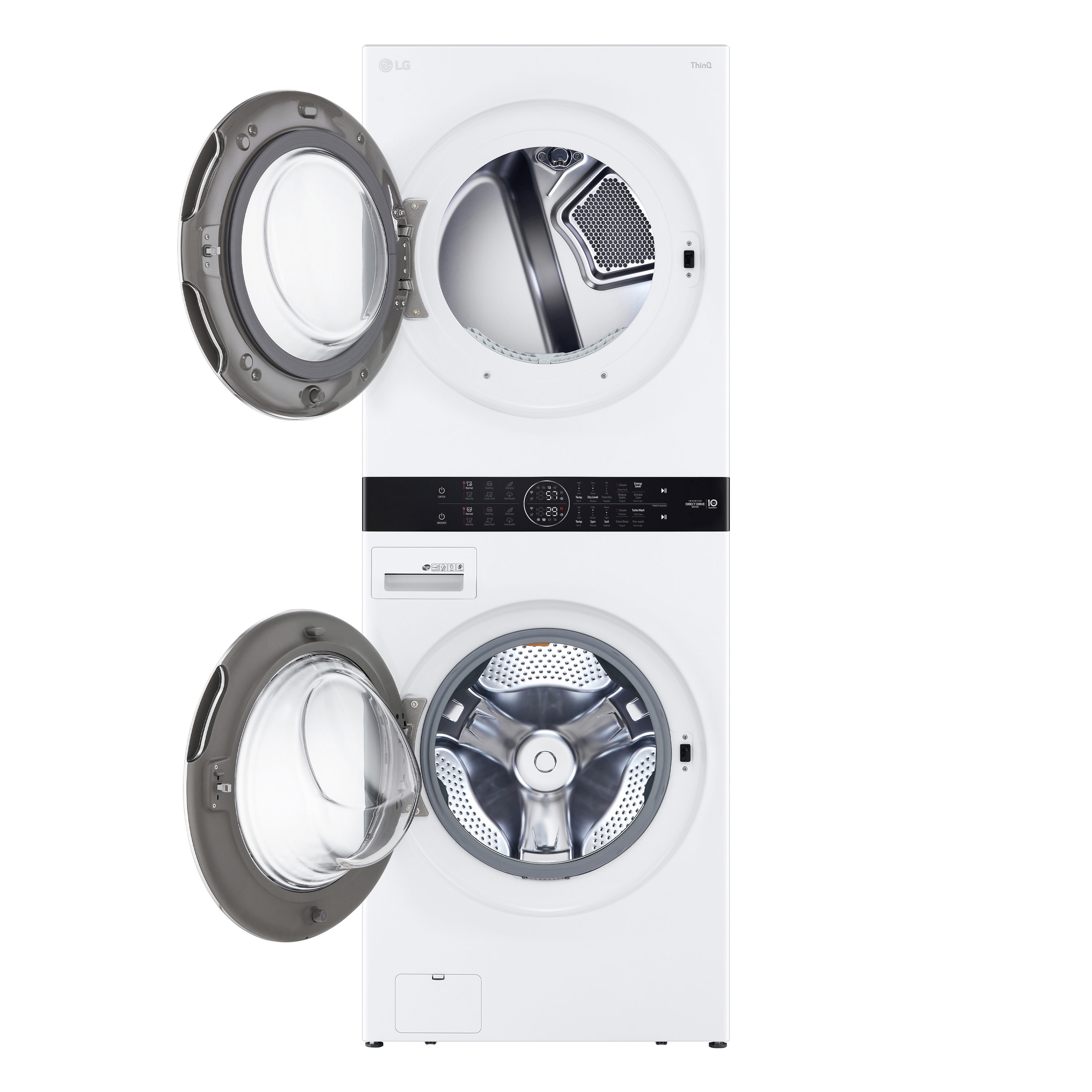 Shop LG Washtower Control & at Center Care Styler White Single system Steam Unit Dryer with Washer