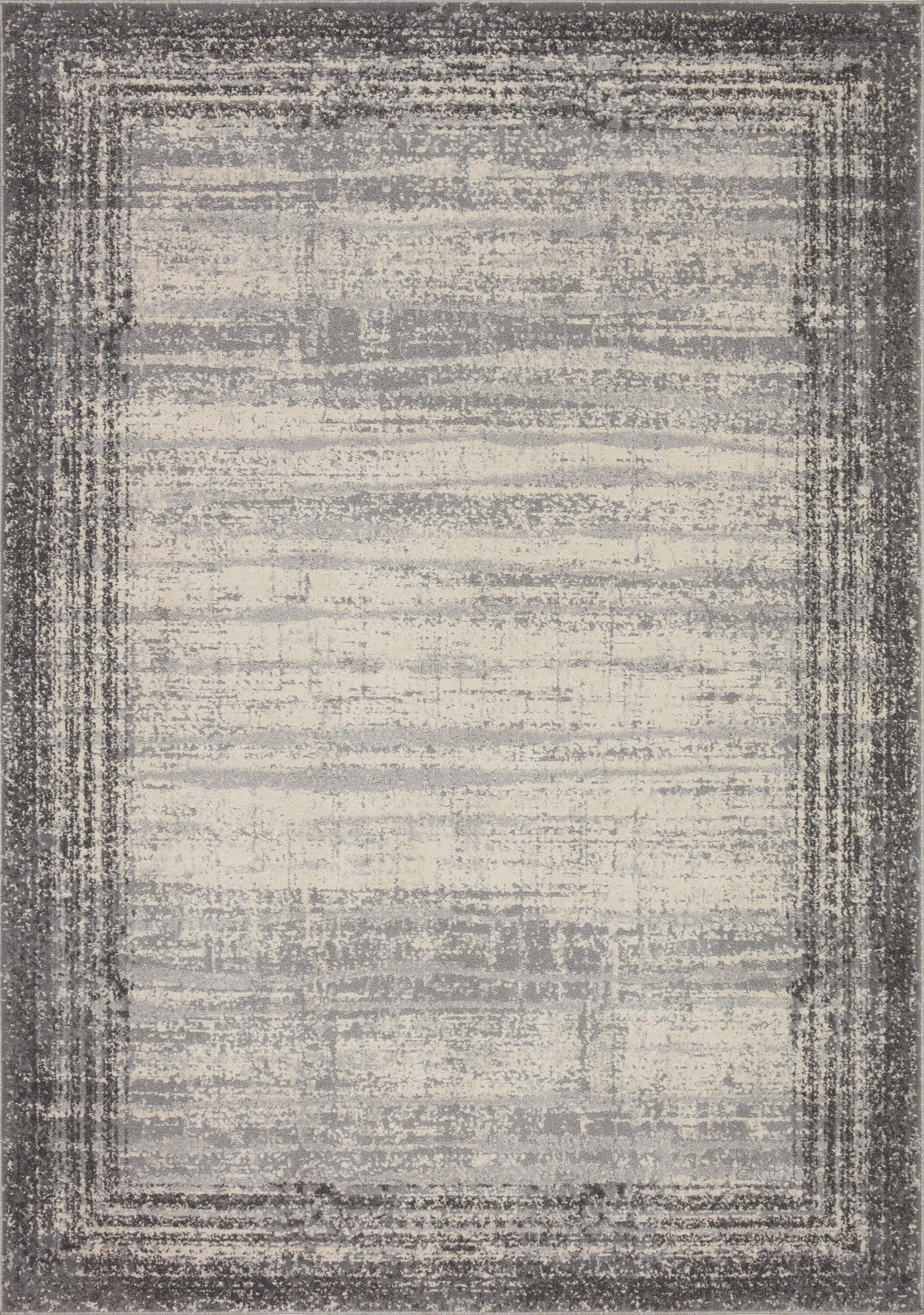 Austen Abstract Pebble & Charcoal Stain-Resistant Area Rug 6'7" x 9'2"