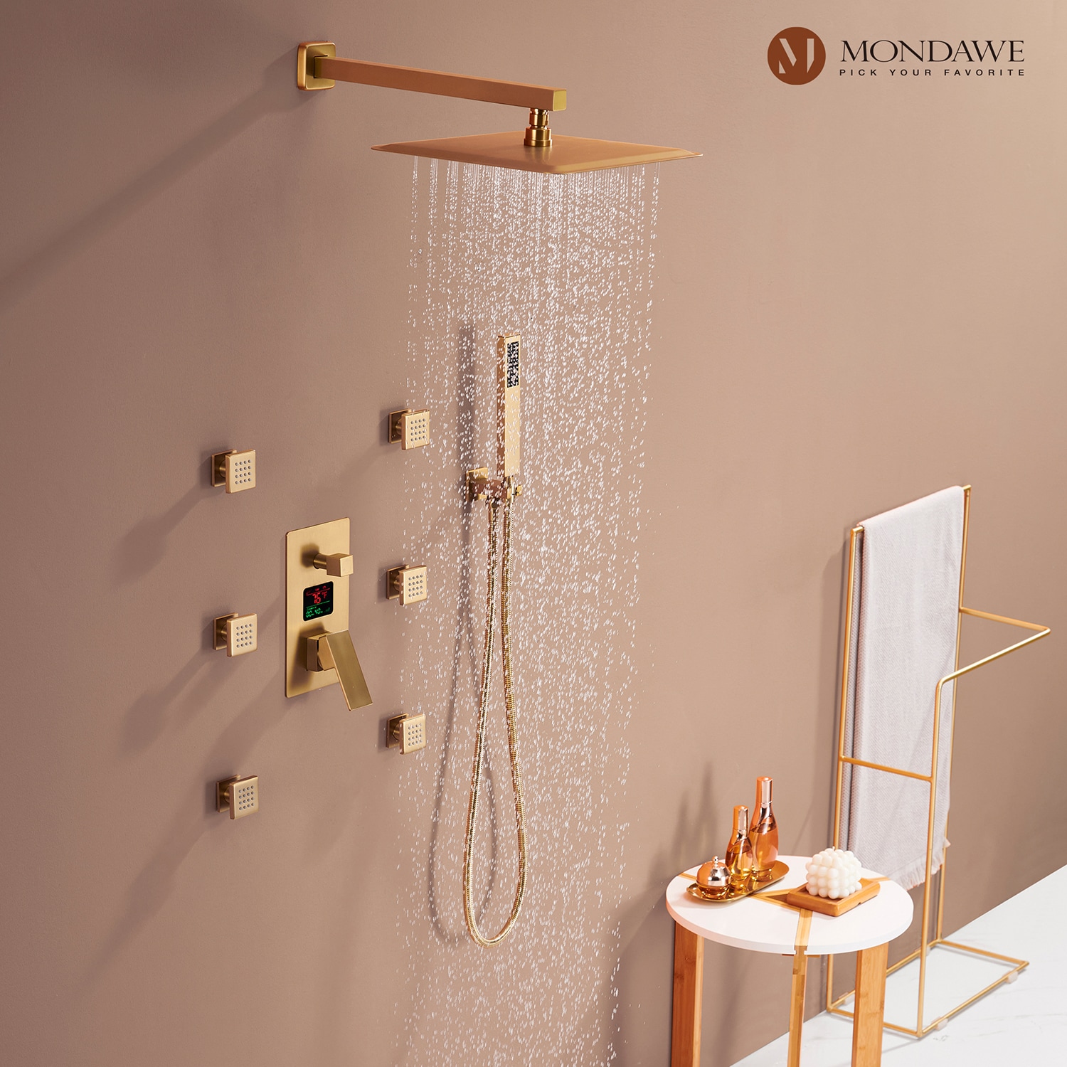 Mondawe WF6025-12BG Showerhead-Bar-Panels - View #3