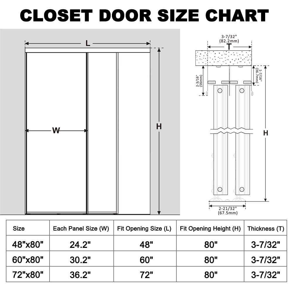 CALHOME MIRROR01-48X80 Bifold-Sliding-Closet-Doors - View #2