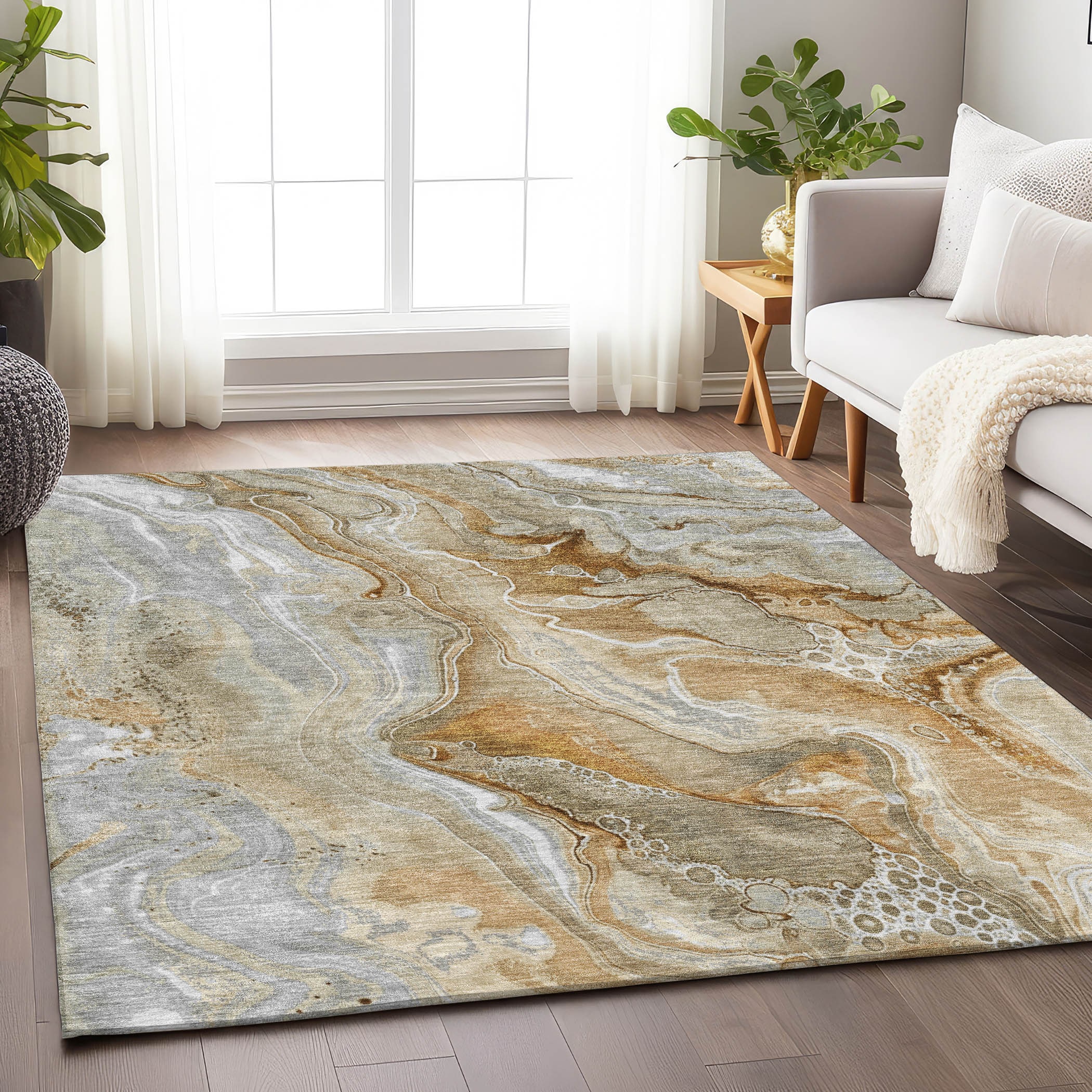 Addison Rugs ACN1681PW9X12 Chantille ACN1681PW 9 x 12 (ft) Loomed Polyester Pewter Rectangular Indoor/Outdoor Machine washable Area rug