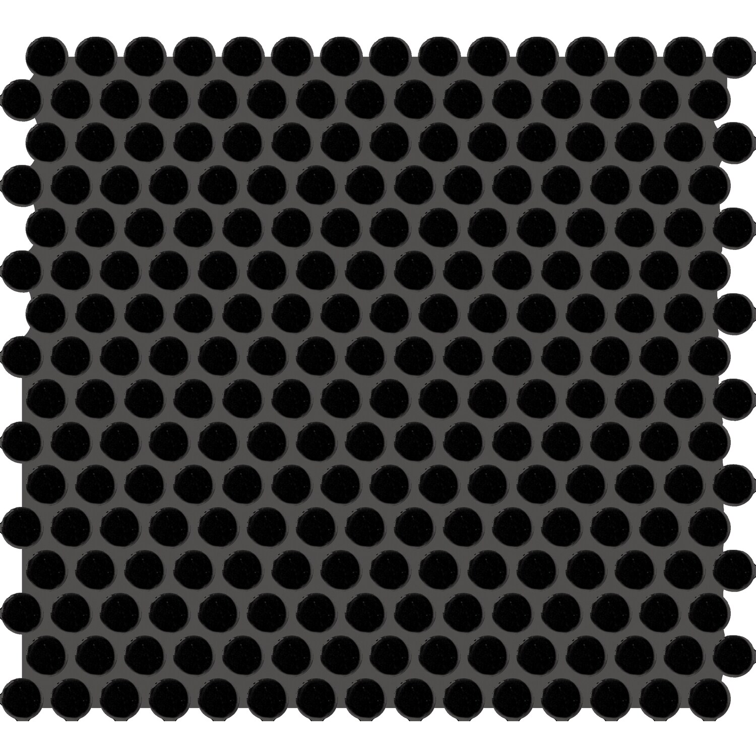 American Olean Color Ways Black 11-in x 13-in Glossy Ceramic Penny Round Patterned Wall Tile (10.5-sq. ft/ Carton)