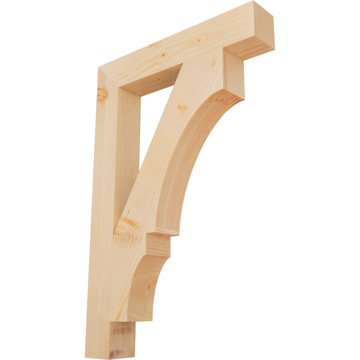 Ekena Millwork BKT04X24X36BOA05SDF Balboa block smooth 3-1/2-in x 24-in x 36-in Douglas fir Brown Wood Standard bracket