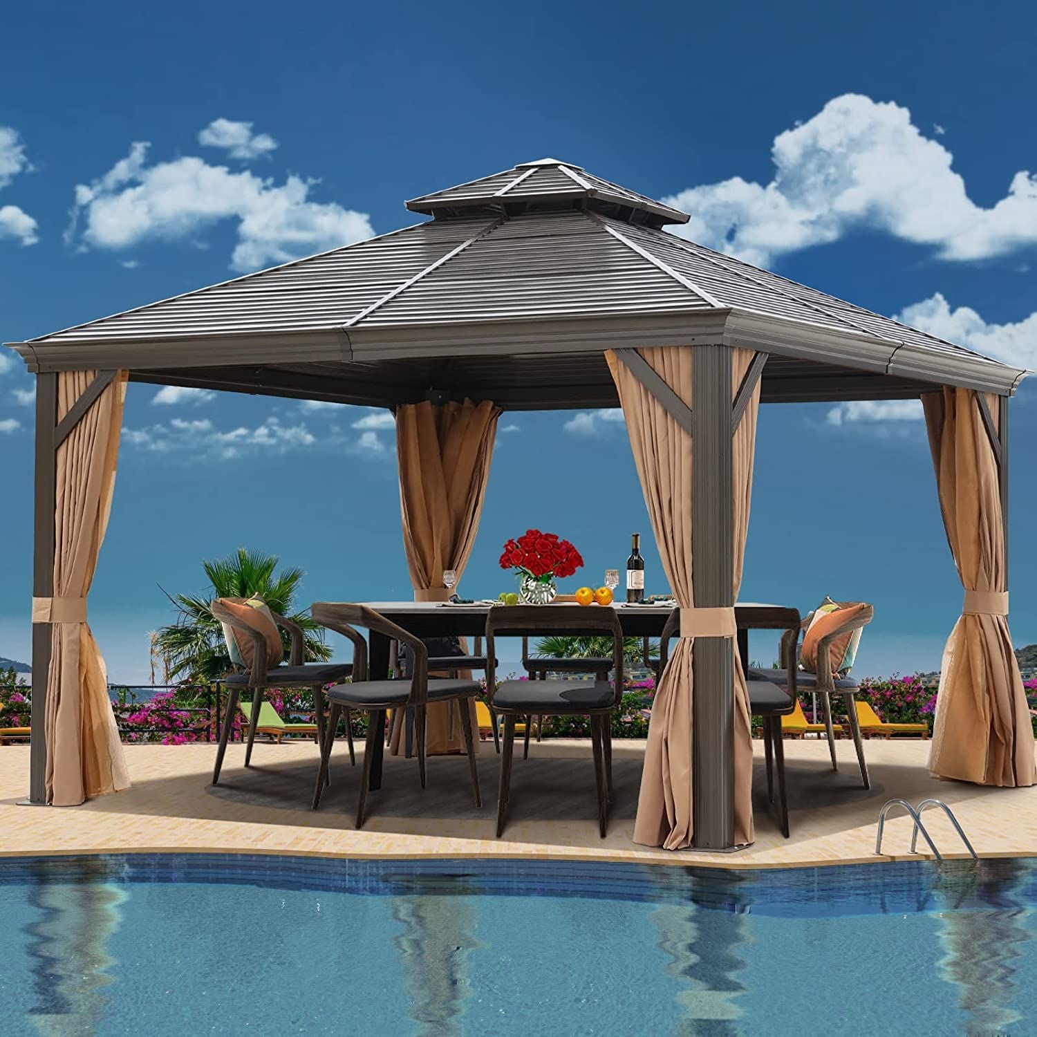 SANSTAR LRS-2005-BN Wood-Resin-Gazebos - View #6