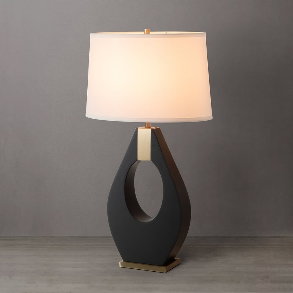 NOVA of California 10394B Pearson 11-in White Linen LED 3-way Table Lamp with