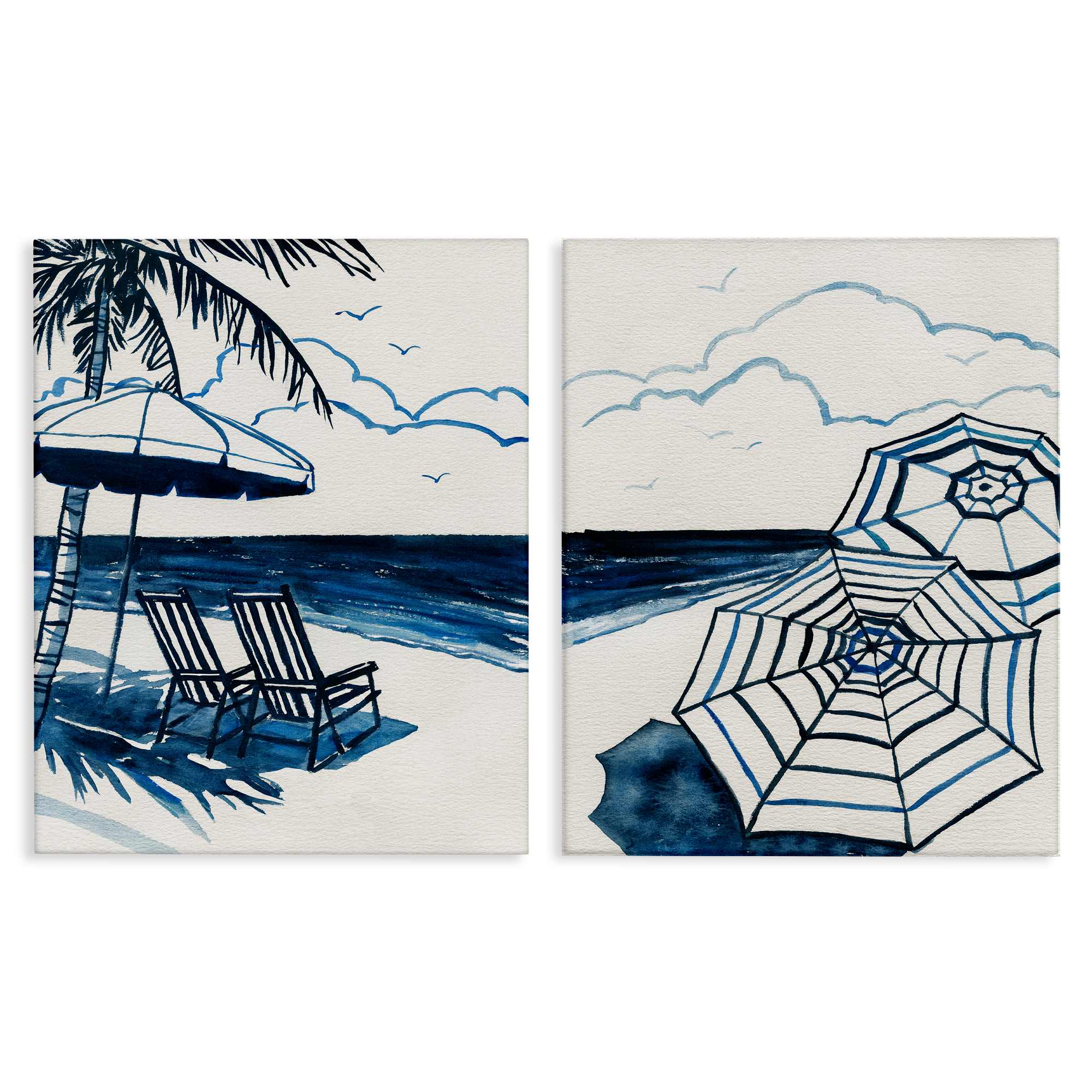 Stupell Industries B2-744-CN-2PC-16X20 Tropical Ocean Views 2pc Canvas Set design by Carol Robinson