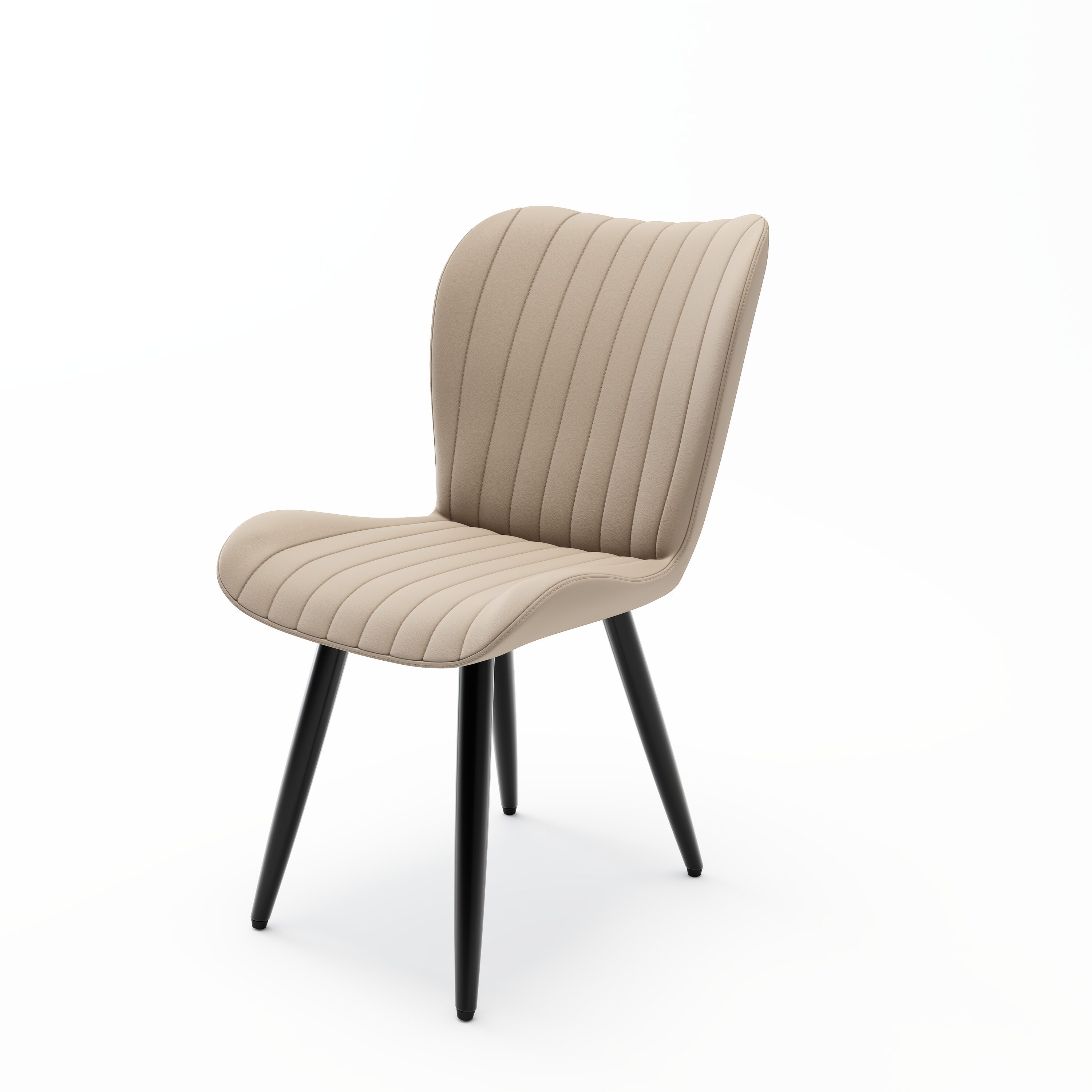 GDFStudio Cream PU Leather Dining Chairs Set of 4 Modern Side Chairs — free download