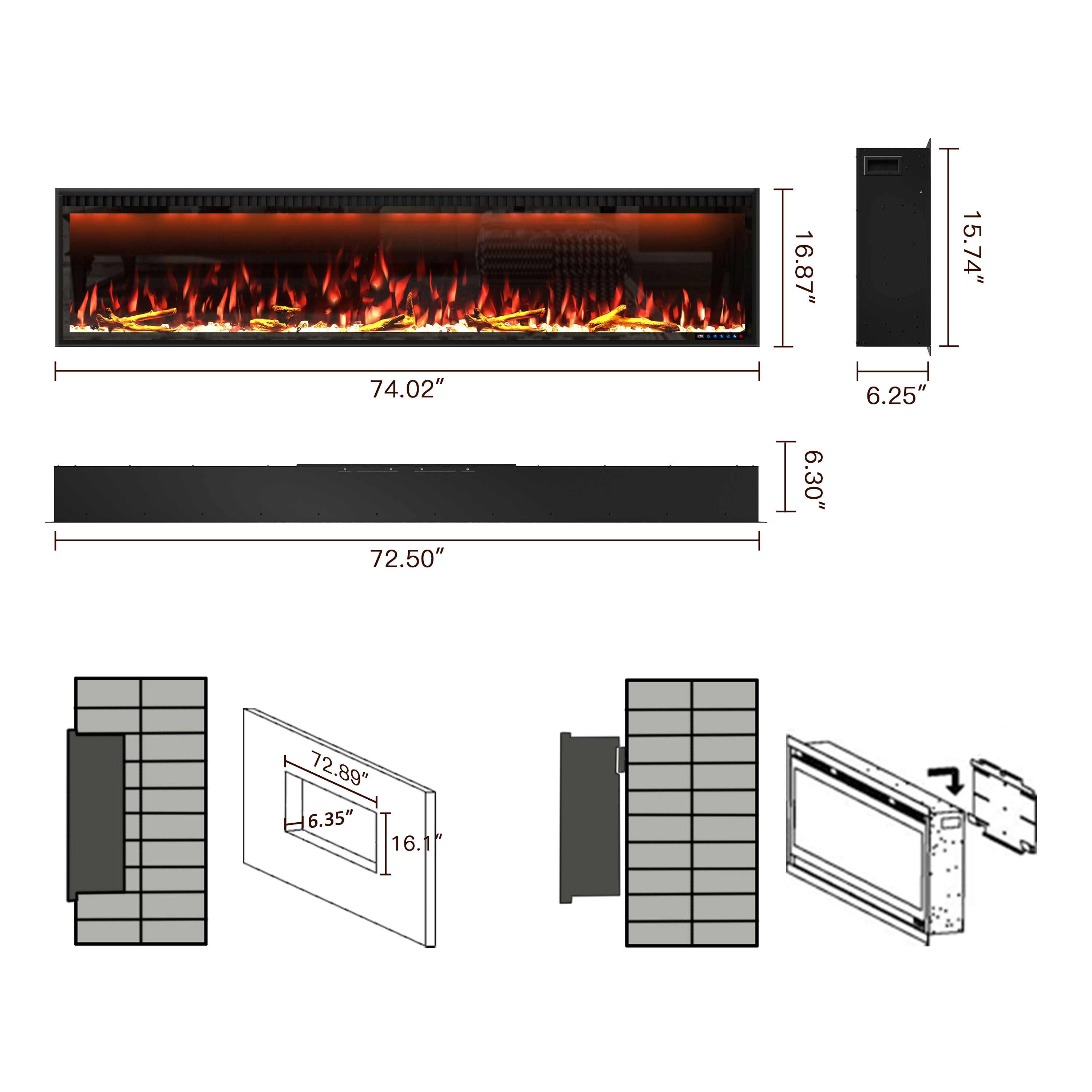 Mondawe MO-WE89436 Electric-Fireplaces - View #11