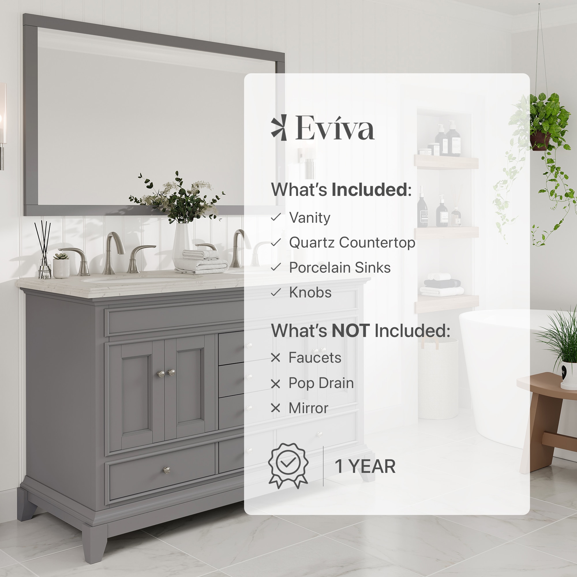 Eviva EVVN709-48GR-DS Bath-Vanity-Combo - View #7