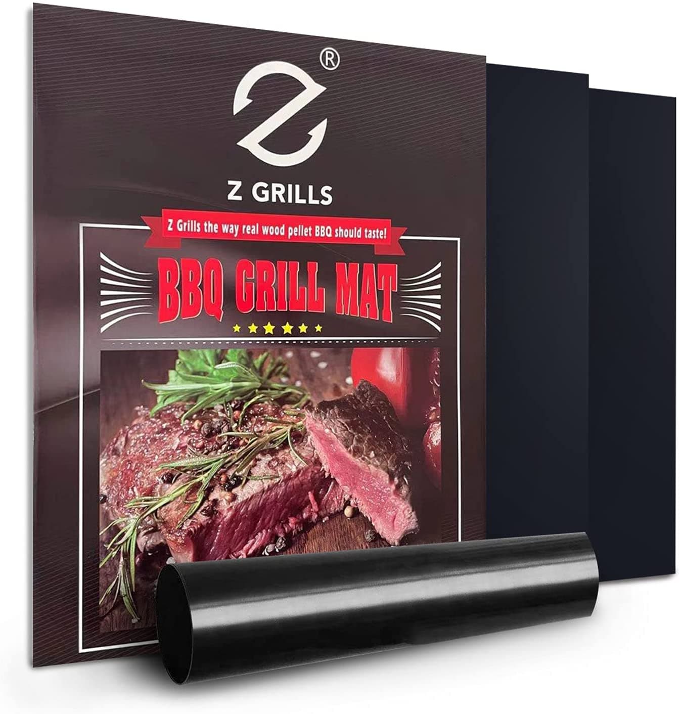 BBQ grill mat，3 Pack with 2 Silicone BBQ Brushes,Size 13" x 16" 