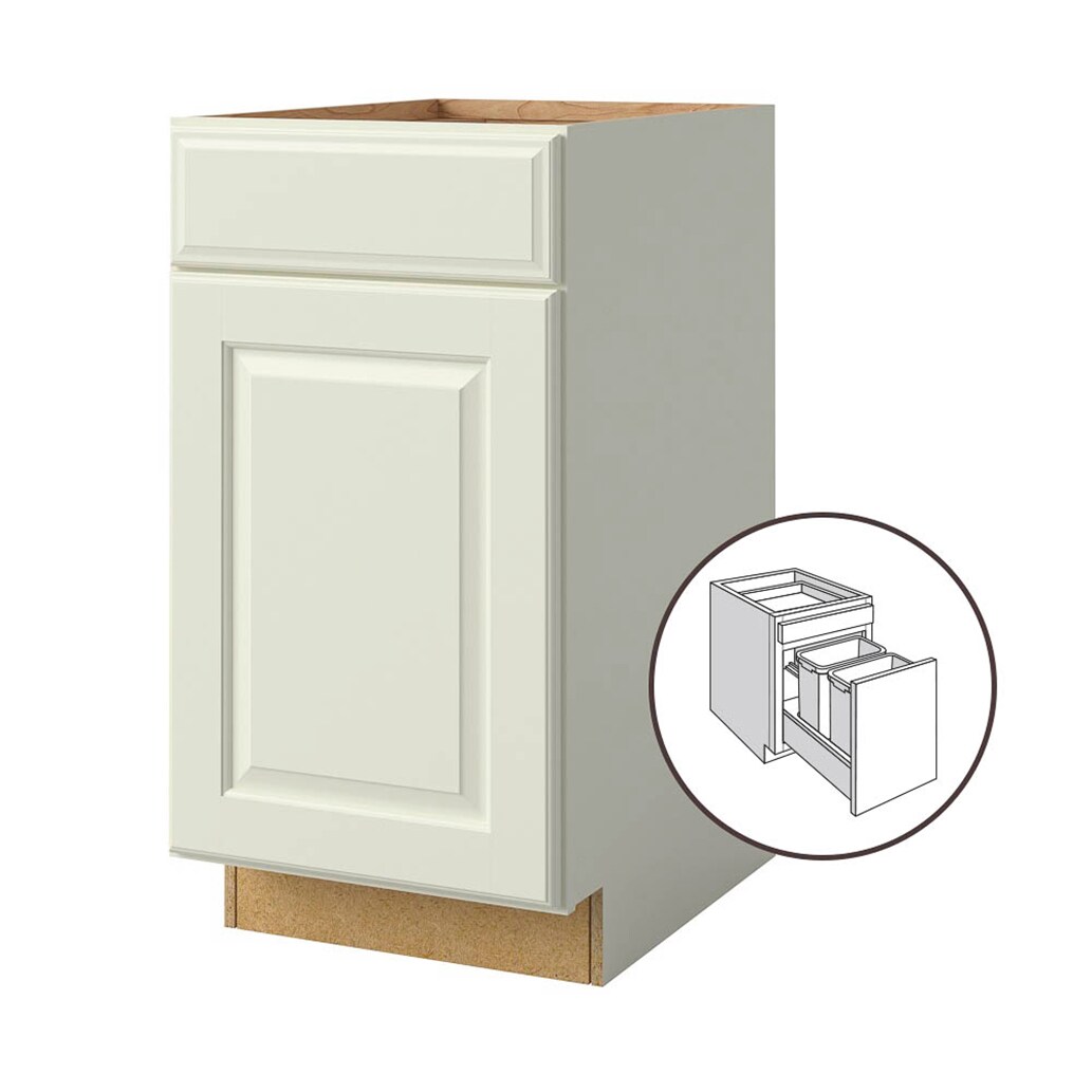 allen + roth Pattingham 18-in W x 34.5-in H x 24-in D Harbor 1-Drawer Pull-out Wastebasket Base Fully Assembled Cabinet (Raised Panel Square Style) -  1576PH