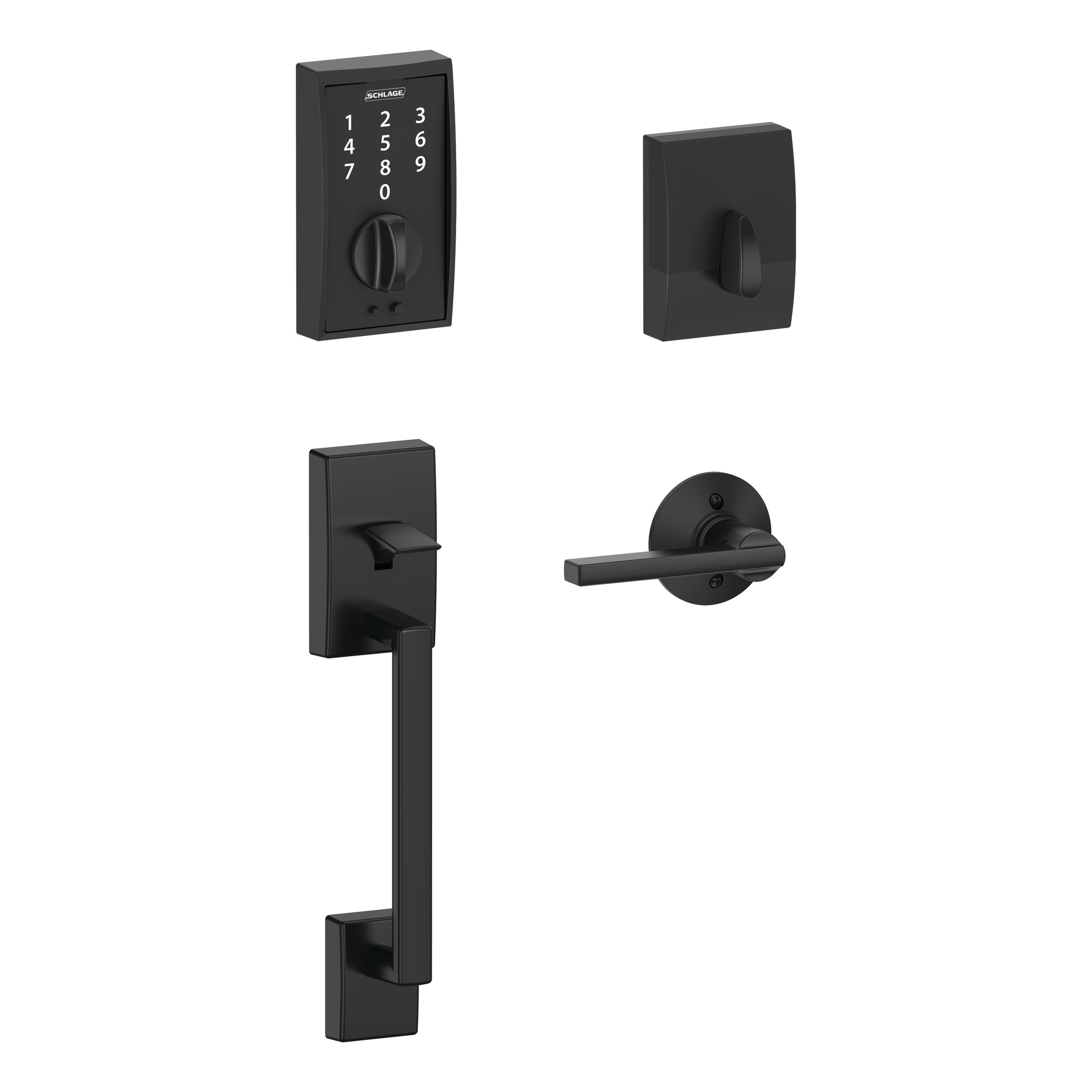 Schlage Touch Century Matte Black Electronic Handleset Touchscreen Keypad FE375 CEN 622LATCEN Sansujyuku sansujyuku.com