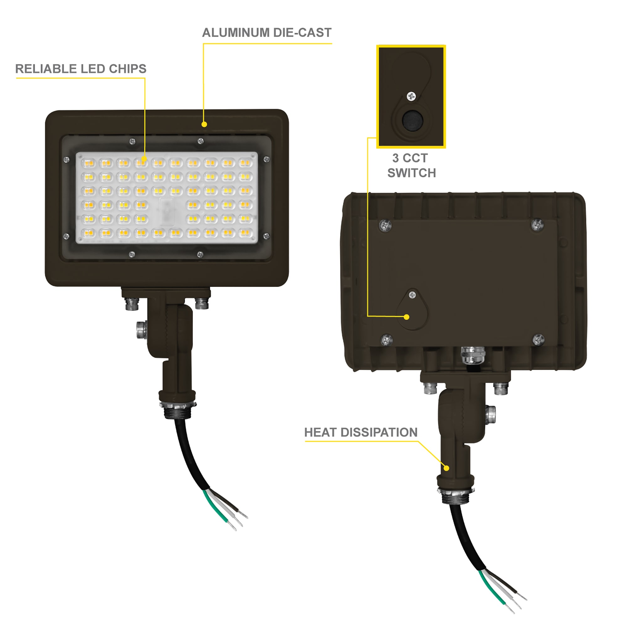 NUWATT NWSFL-30W3CT-KN-BZ-2 Spot-Lights - View #3