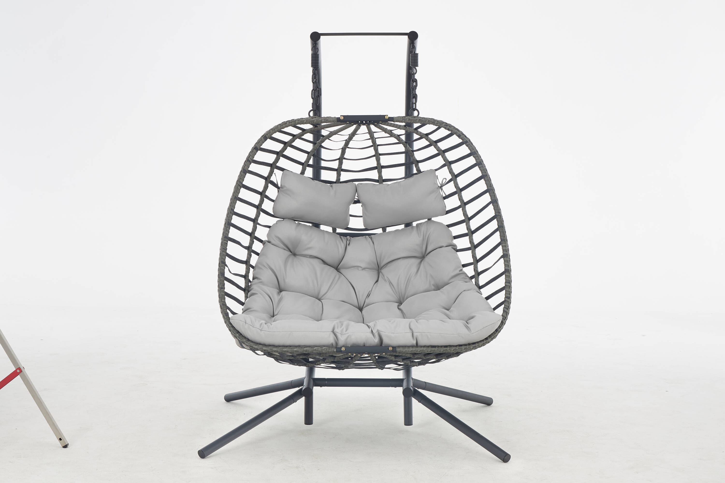 Nestfair SW30035G 2 -person Dark Gray Steel Outdoor Swing