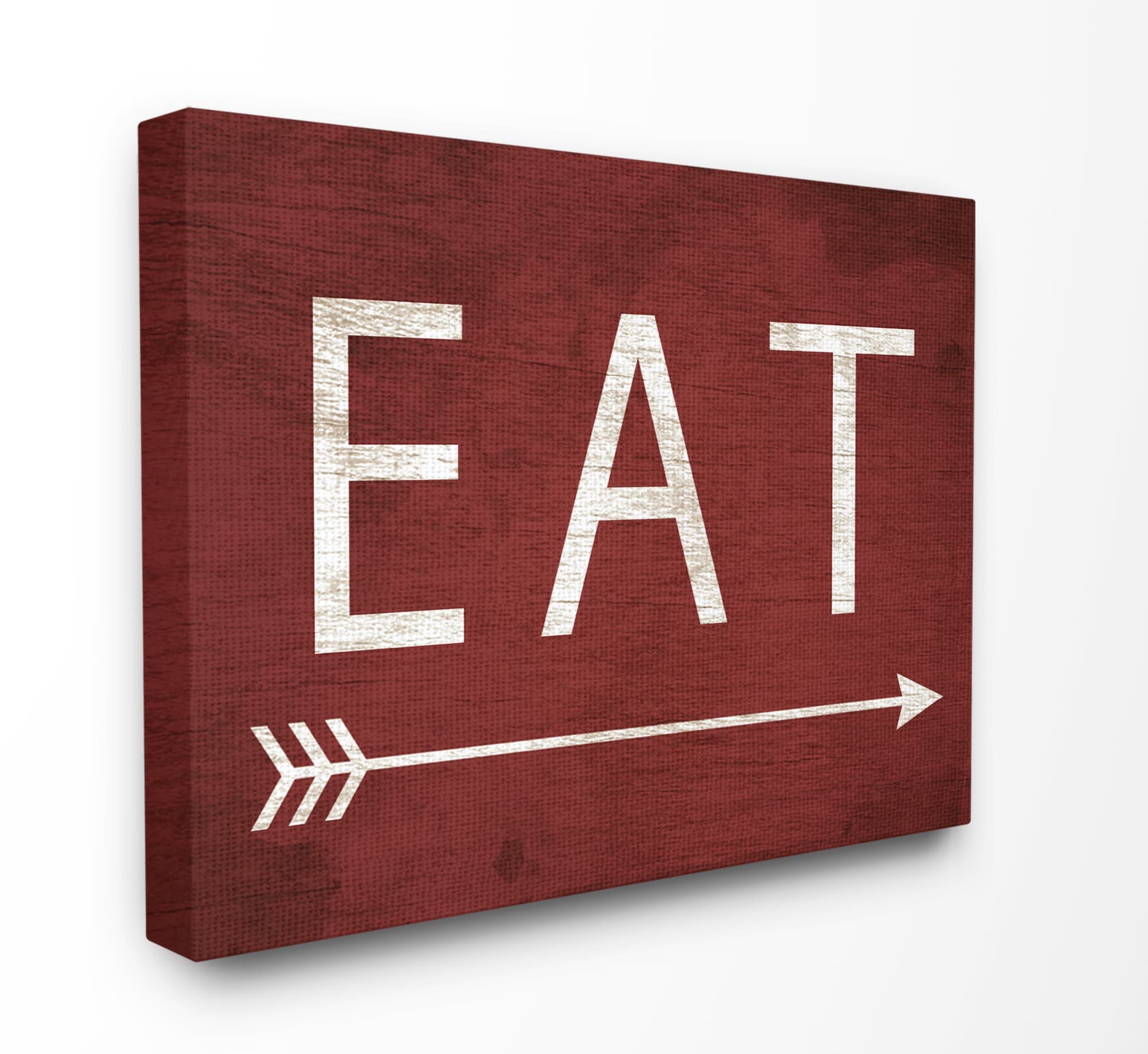 Stupell Industries KWP-1097-CN-16X20 Eat With Arrow Red Daphne Polselli Gallery Wrapped Canvas 20-in H x 16-in W Kitchen Canvas Print