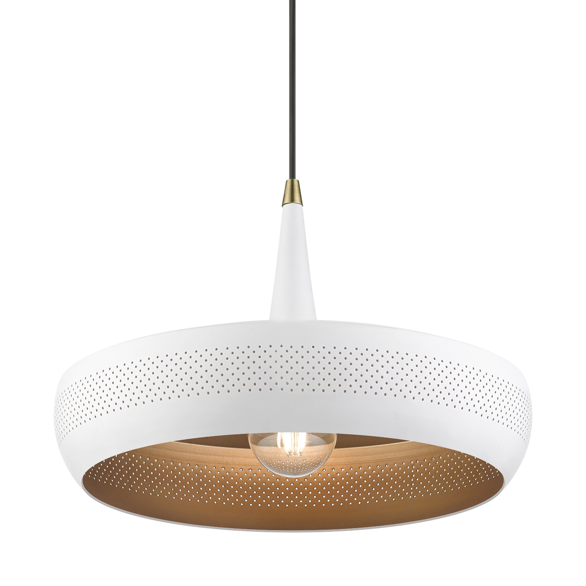 Livex Lighting Banbury White with Antique Brass Accents