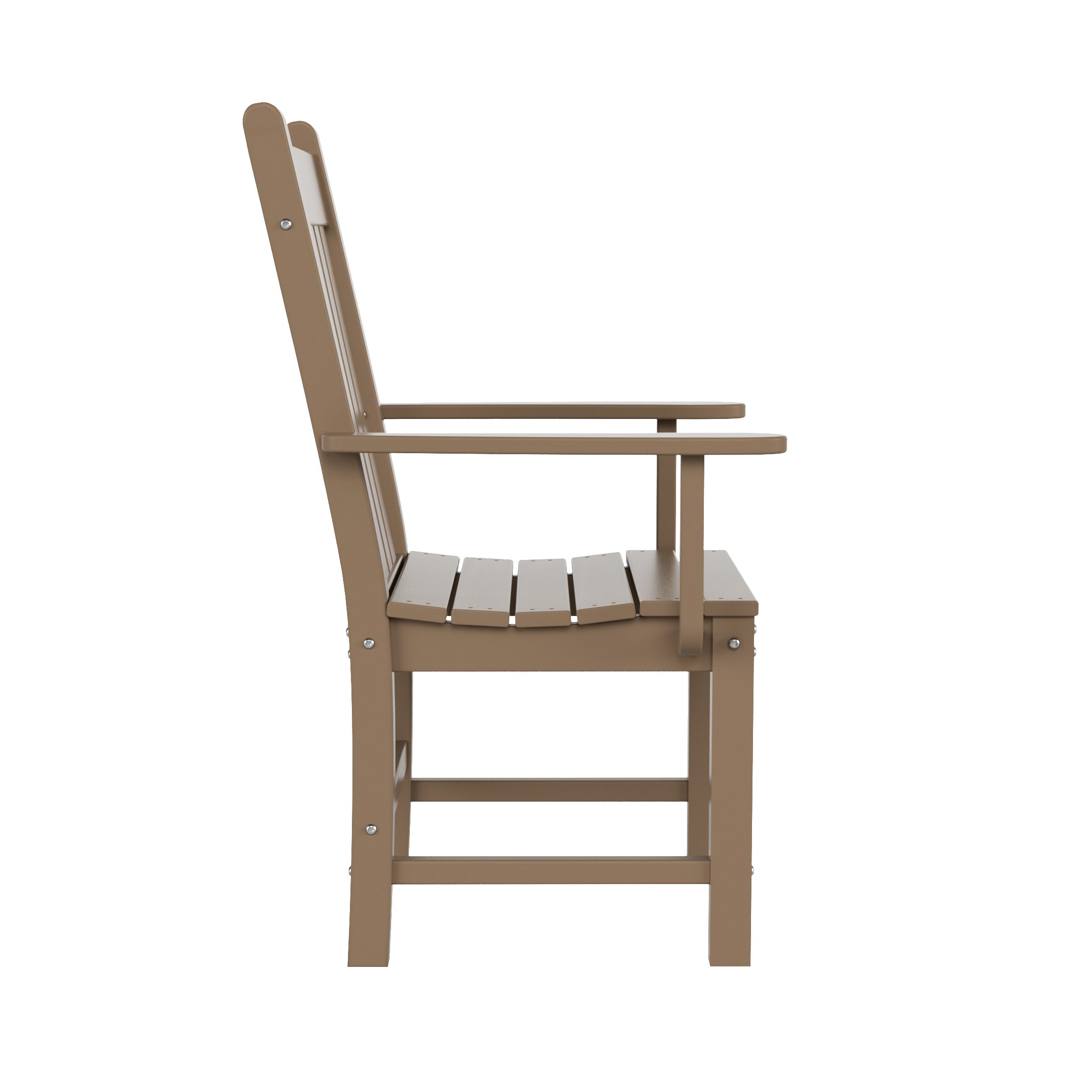 Laguna Weathered Wood Patio Dining Armchair with Contoured Comfort
