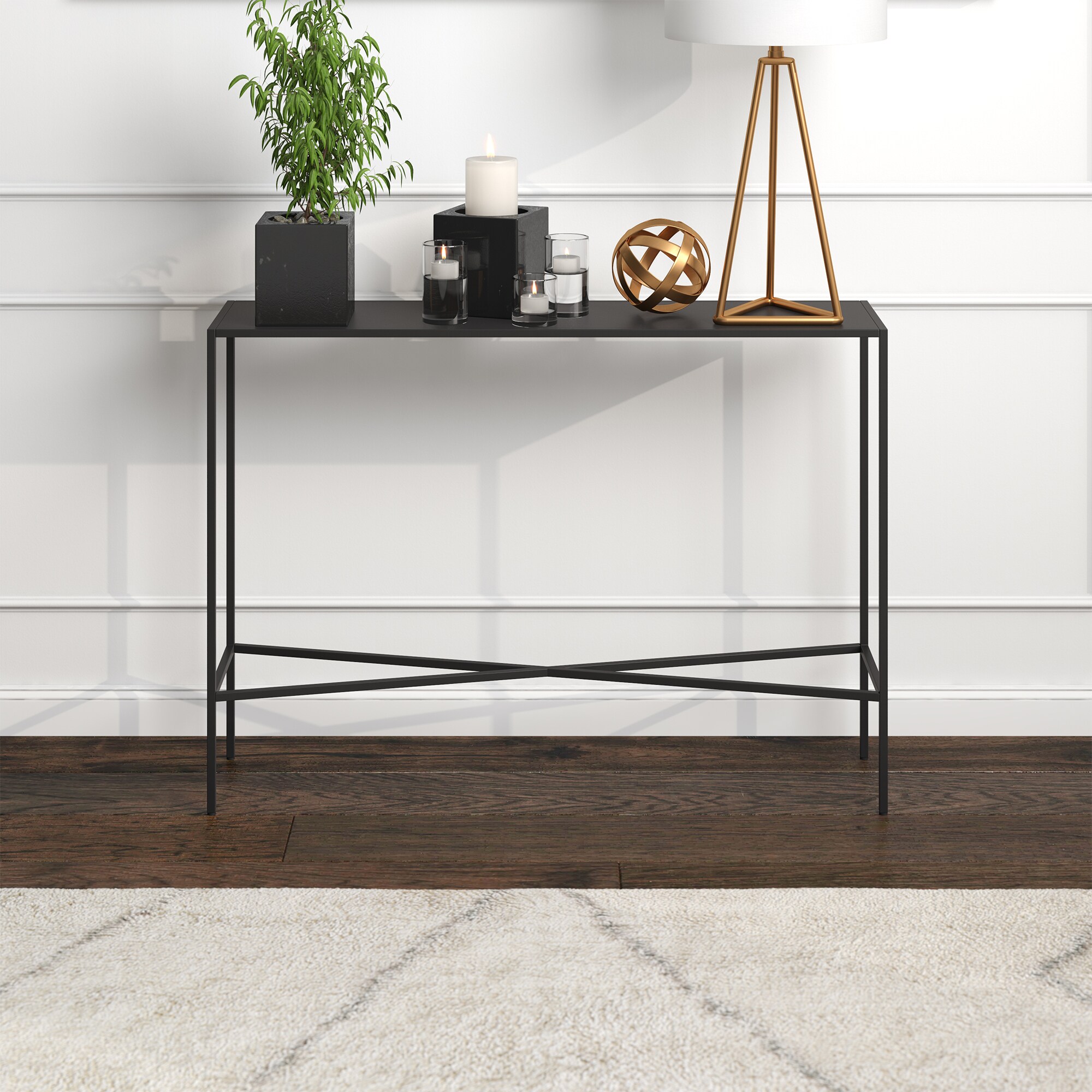 Hailey Home Henley Industrial Blackened Bronze Console Table in