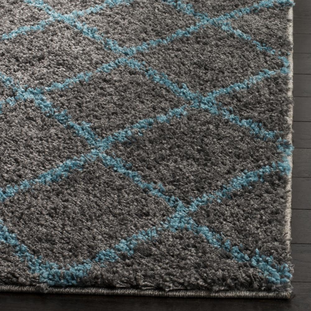 Safavieh 9 X 12 Gray Turquoise Indoor Trellis Area Rug At Lowes Com   08428473 