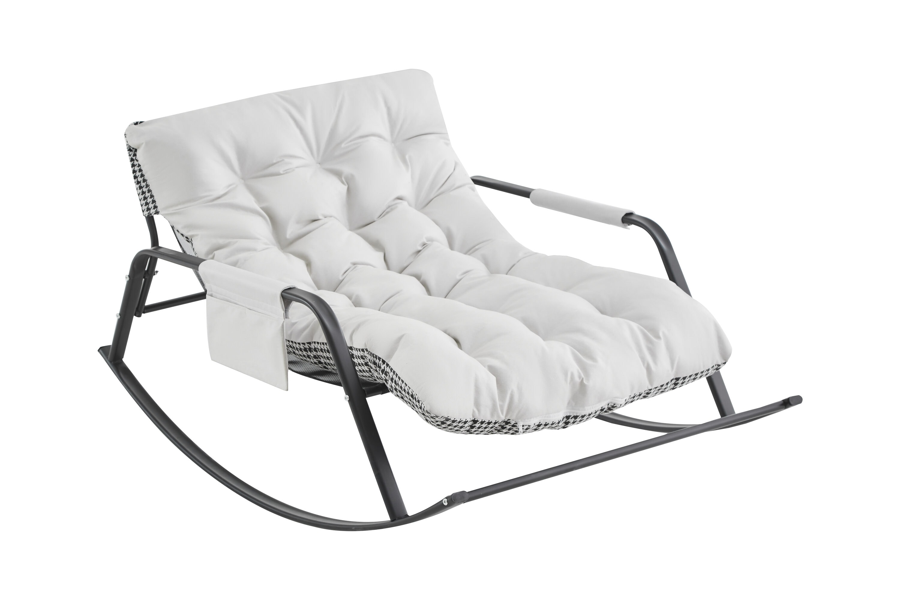 Lycvki 1582 Casual White Leather Rocking Chair