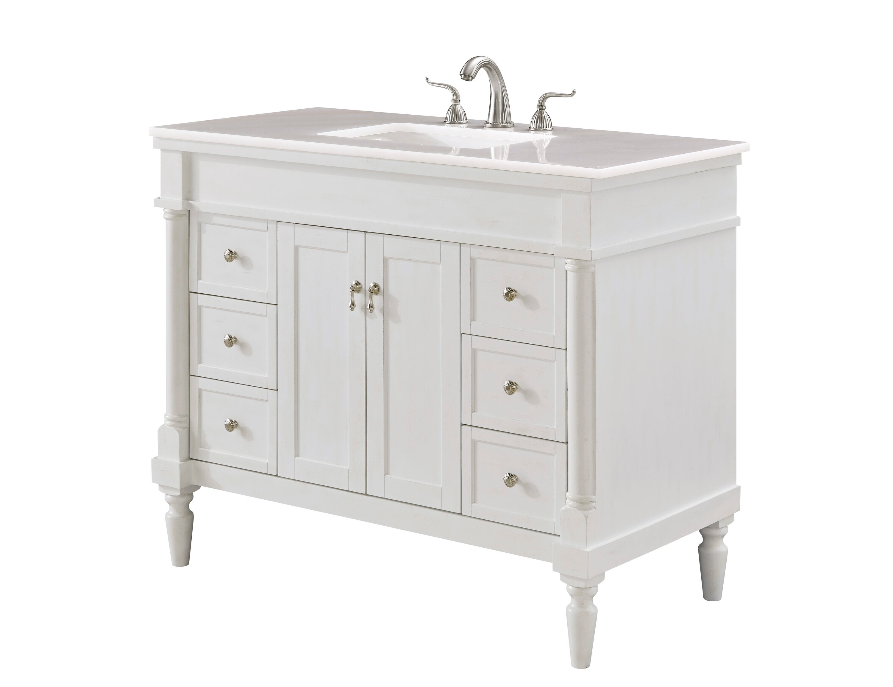 Elegant Decor First Impressions 42-in White Undermount Single Sink ...