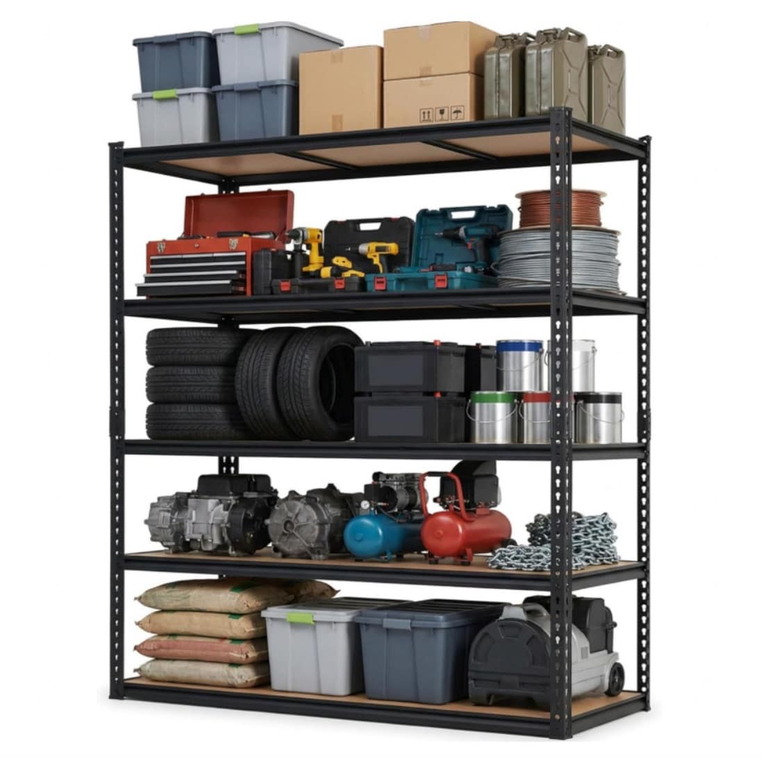 Steel Botless Rack Assile 60x24x72 Inch 5 Tier Heavy Duty Carbon Steel Storage Shelving ...