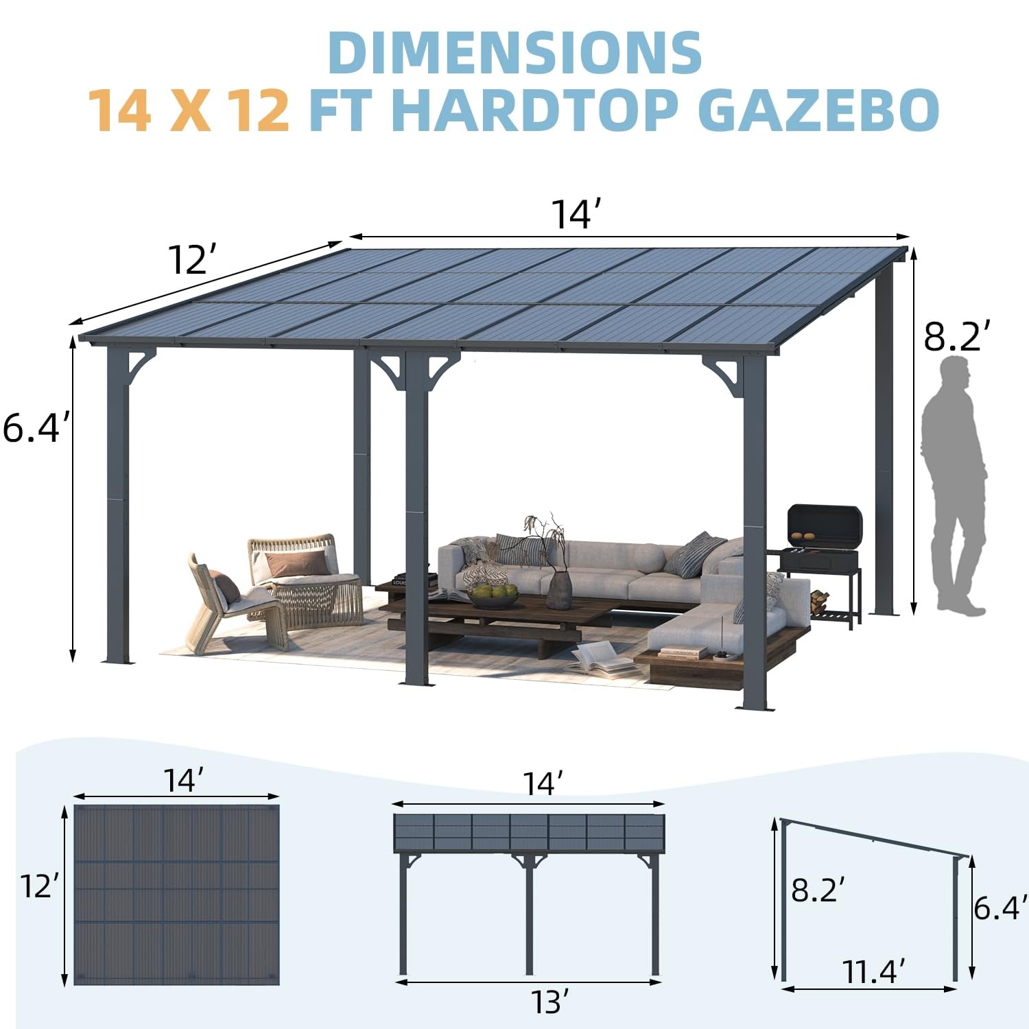 AECOJOY 16413BK-LS01 Wood-Resin-Gazebos - View #5