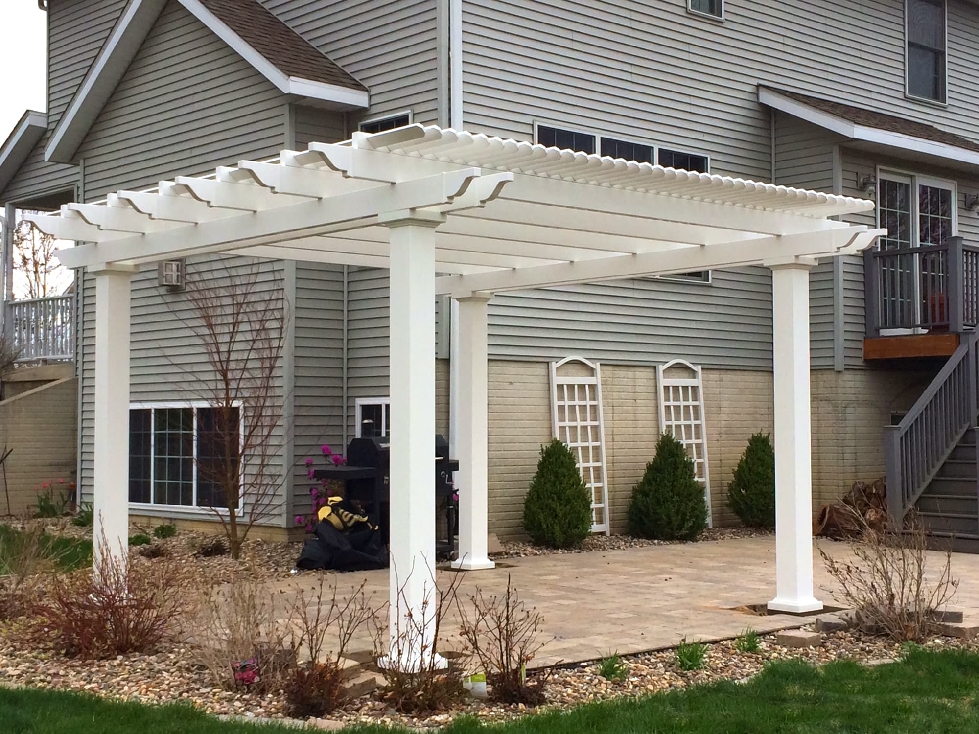 Modern Pergola Kits 16-ft W x 12-ft L x 10-ft H White Vinyl ...