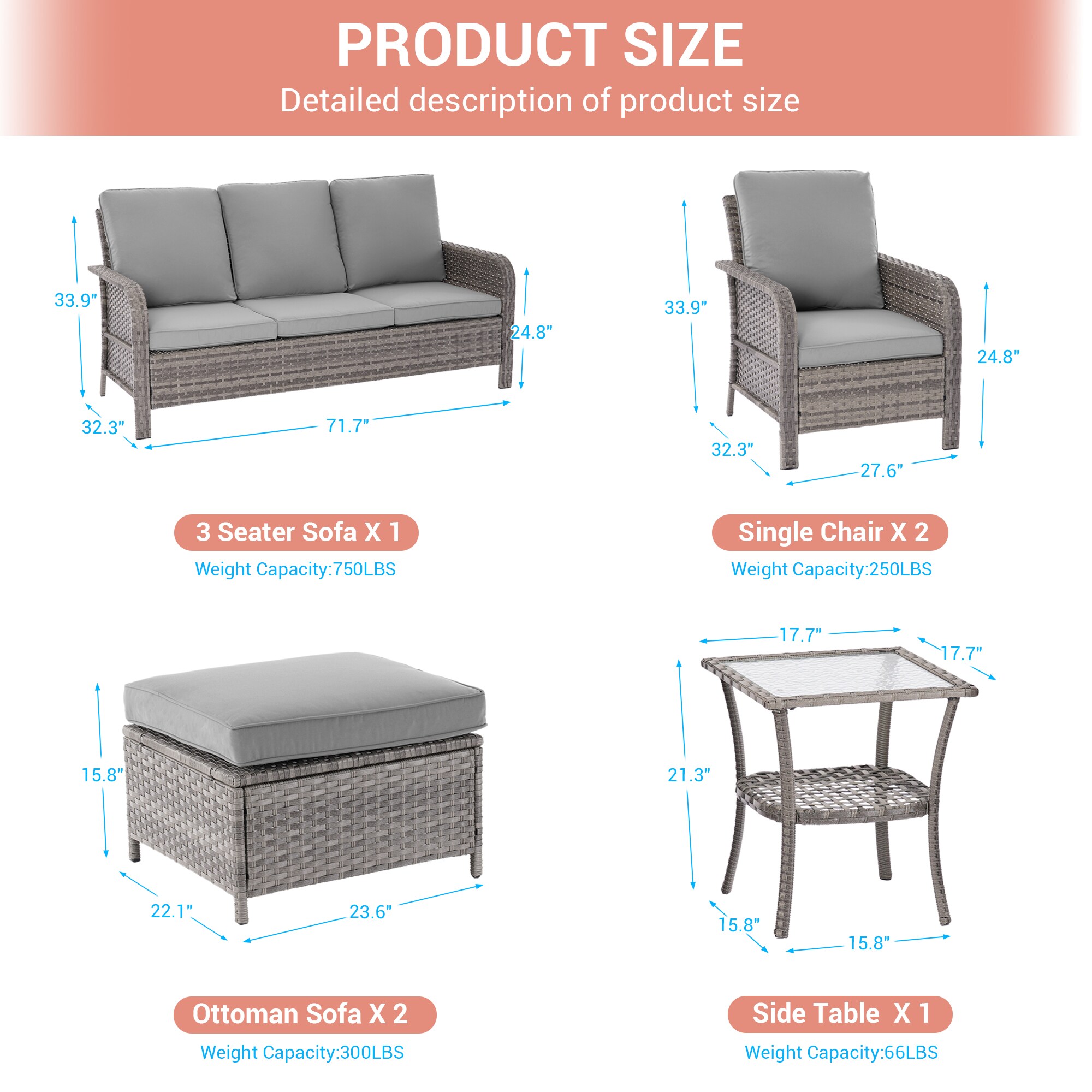ACEGOSES LW-155HGY-T2 Patio-Conversation-Sets - View #8