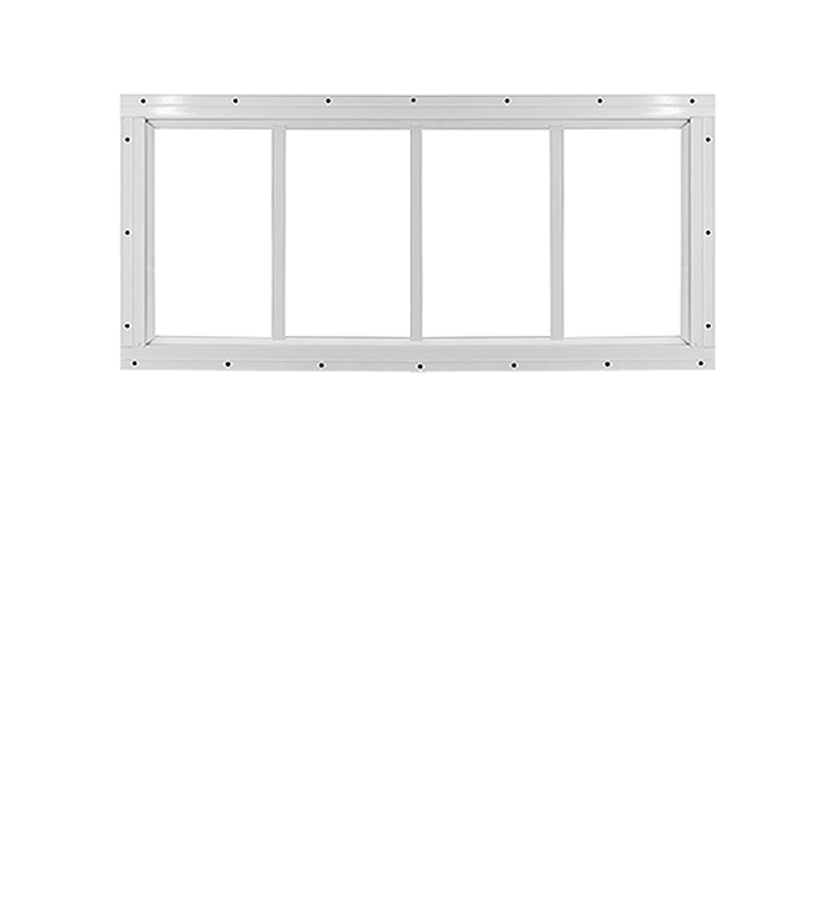 Shed Windows and More 1024WF Fixed Transom 10 in x 24 in White Aluminum Window (Flush Mount) Fixed Window Tempered Glass