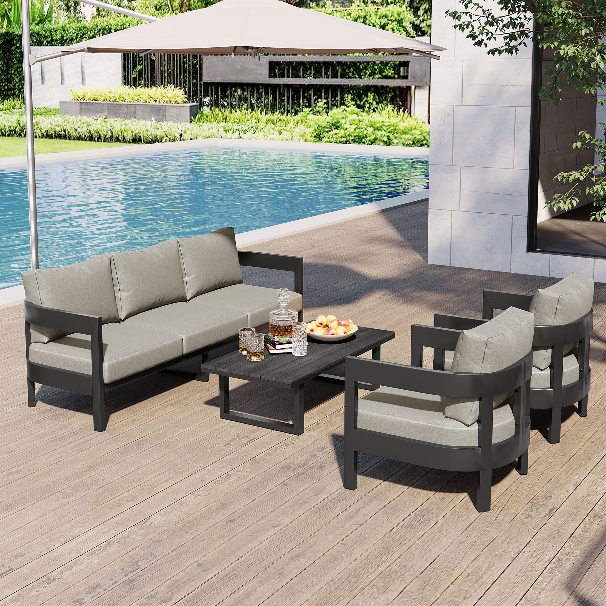 SINOFURN SYA020354BG Patio-Conversation-Sets - View #2