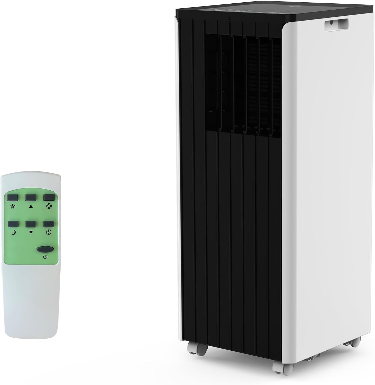 Qeetex LSAPHO107L5KA9 8000 BTU Portable Air Conditioner Black Top with Remote Control Dehumidifier Fan and Auto Swing for Rooms up to 350 Sq Ft