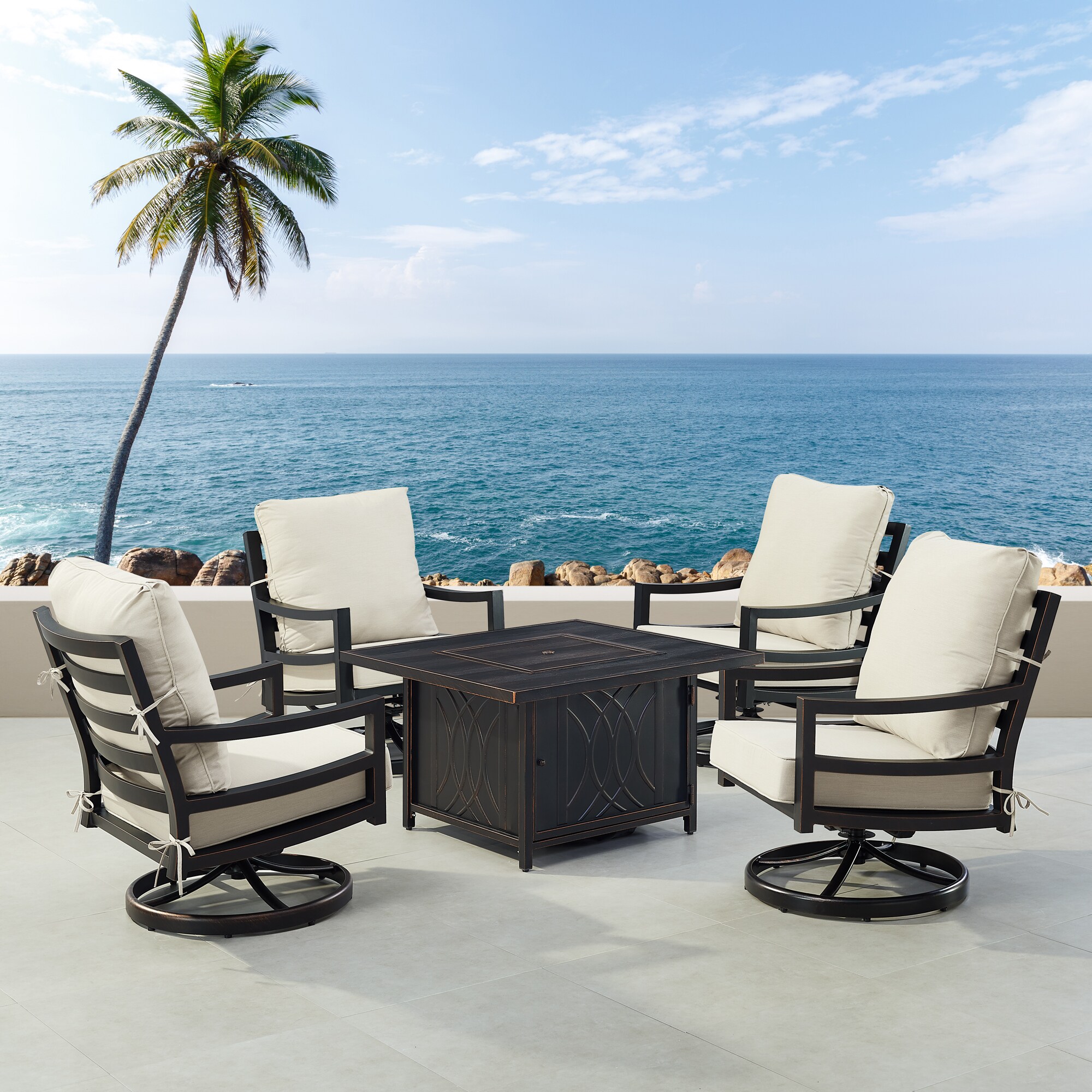 Oakland Living HUDSON4CHCAVELGCU Patio-Conversation-Sets - View #3