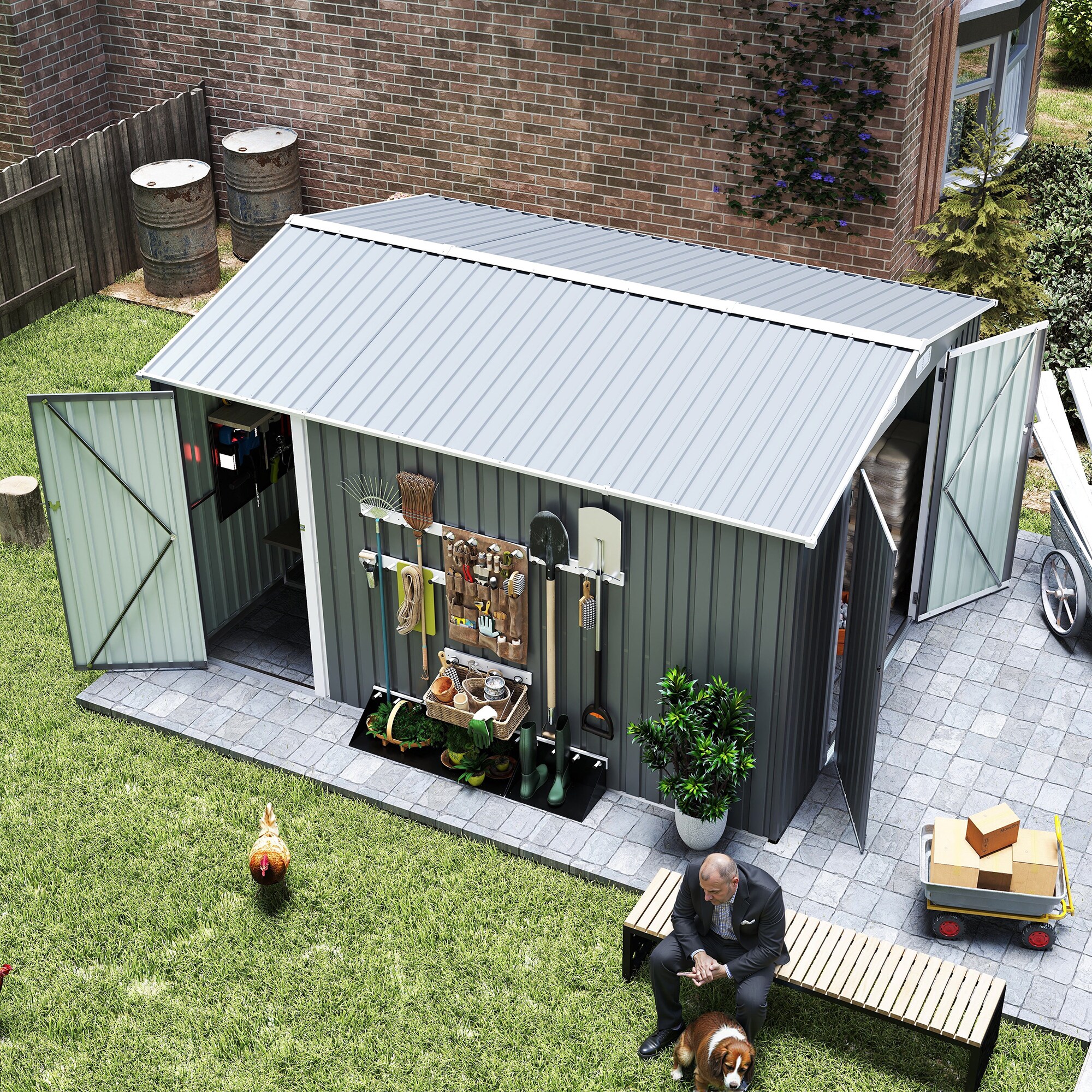 Siavonce XHW1598S00035 Metal-Storage-Buildings-Sheds - View #8