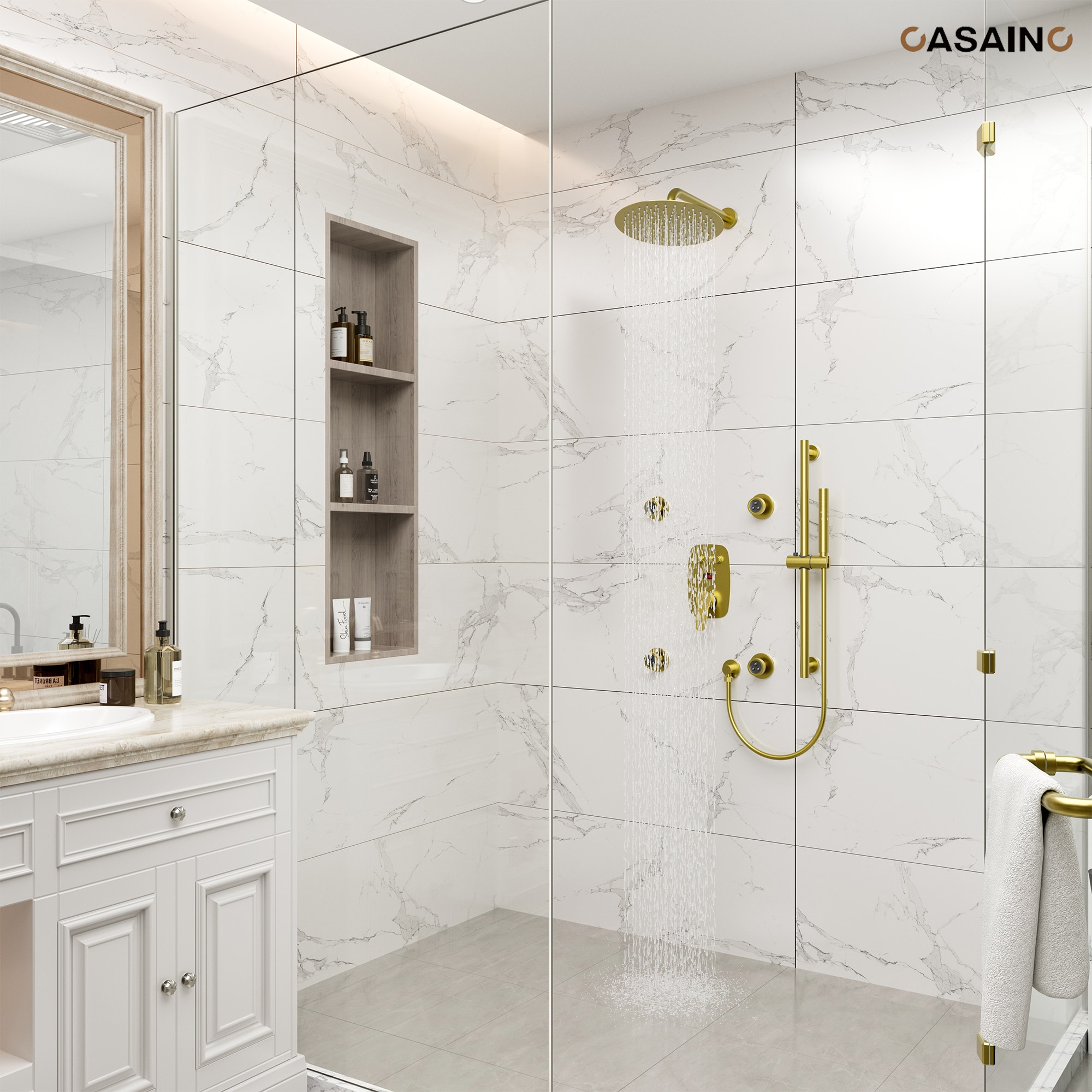 CASAINC BR01009SX12BG Showerhead-Bar-Panels - View #3