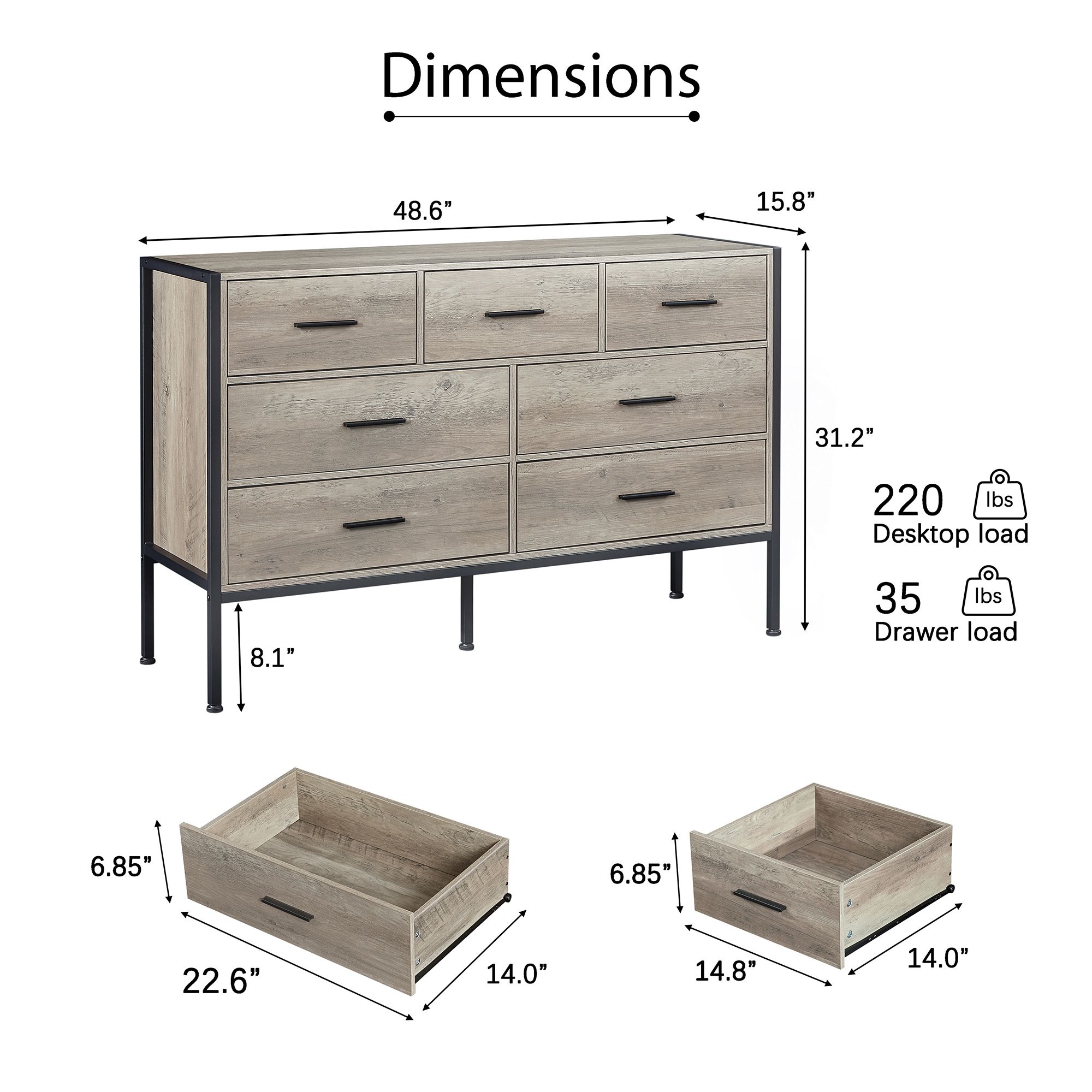 SINOFURN SYC250004GY dressers - View #5