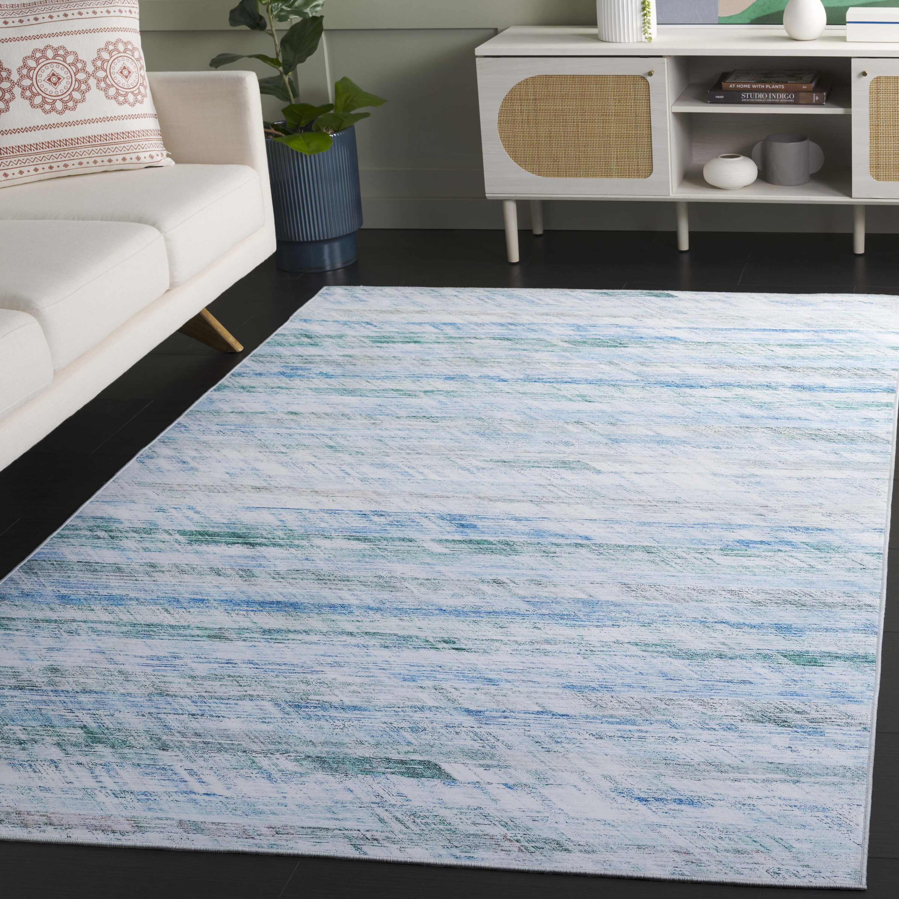 Safavieh Tacoma 919B Grey Aqua 4ft x 6ft Contemporary Rug in the Rugs ...