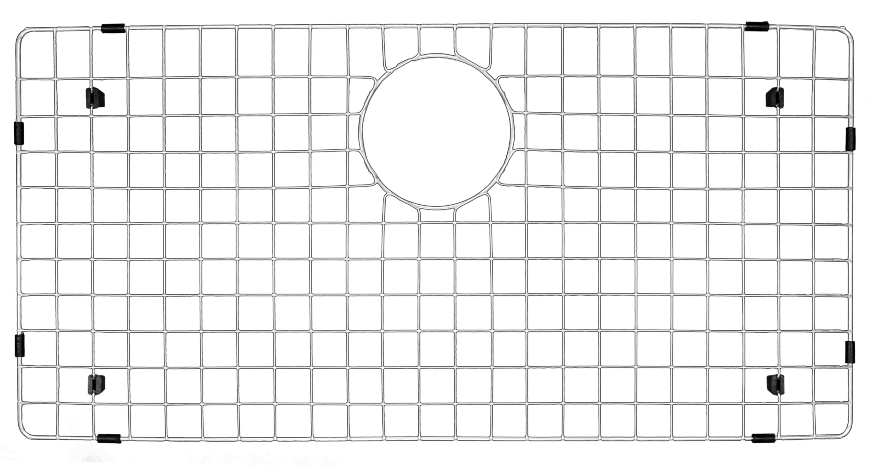 Karran GR-6009 GR-6009 Bottom Grids 14.25-Inches x 28.25-Inches Back center Drain Stainless steel Sink grid