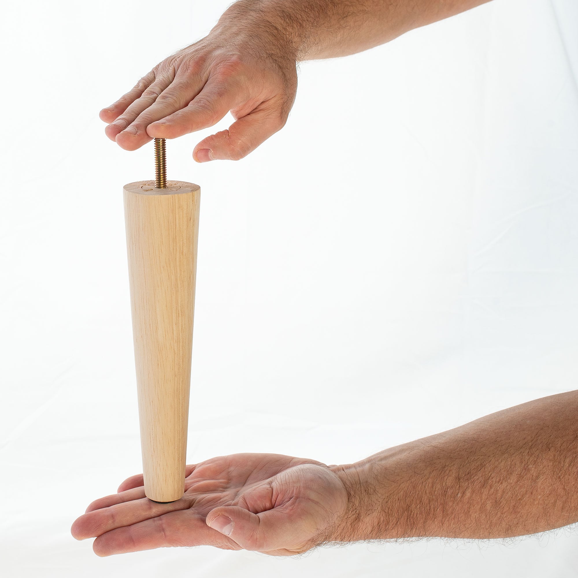 8-Inch Unfinished Rubberwood Tapered Sofa Legs with Hardware