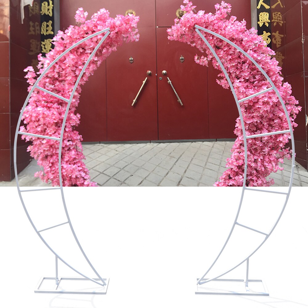 CNCEST OT-ZJGJ-3964 0.82-ft W x 6.56-ft H Arched 2pcs Moon Arch Wrought iron Garden Arbor