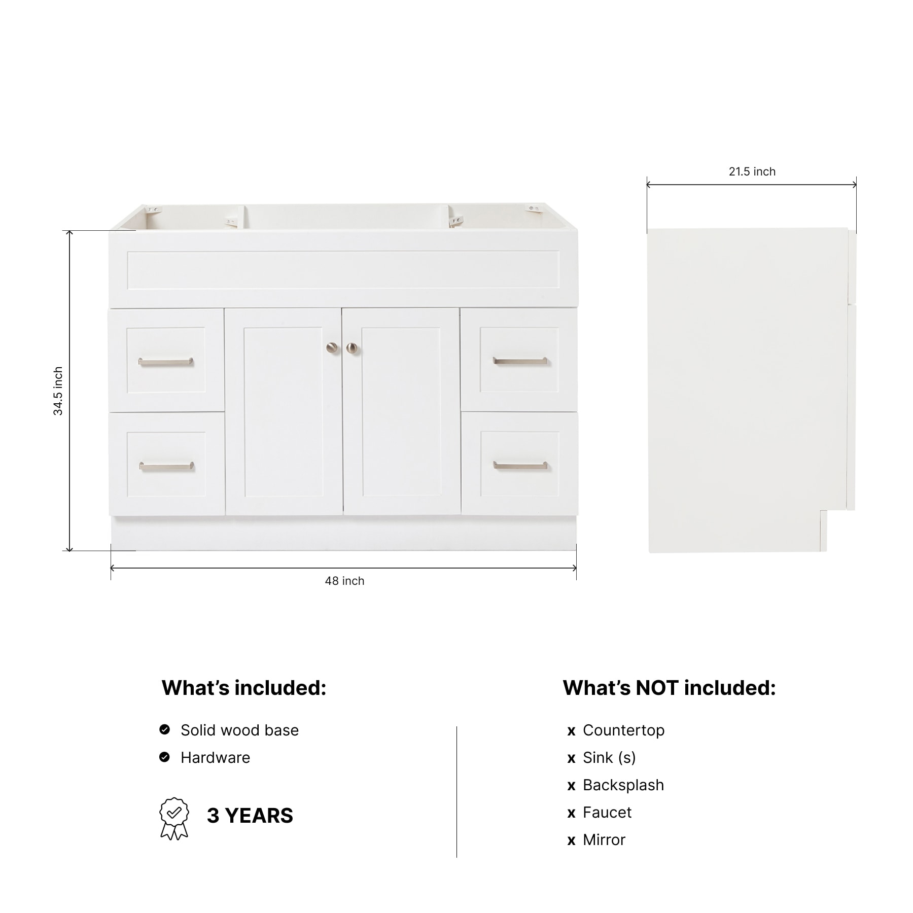 ARIEL F048S-BC-WHT vanities - View #3