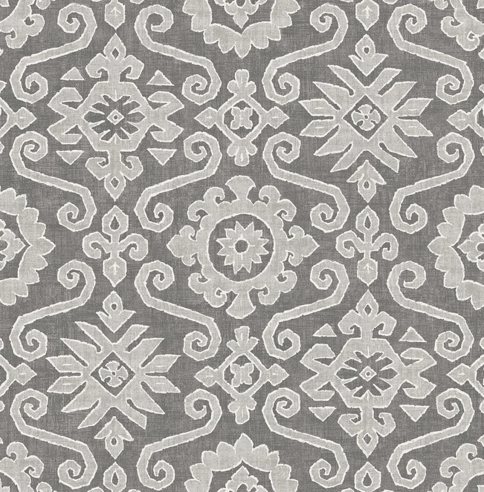 Stacy Garcia Home SG10806 Sojourn 30.75-Sq. Feet Pewter and Stone Vinyl Geometric Self-adhesive Peel and Stick Wallpaper